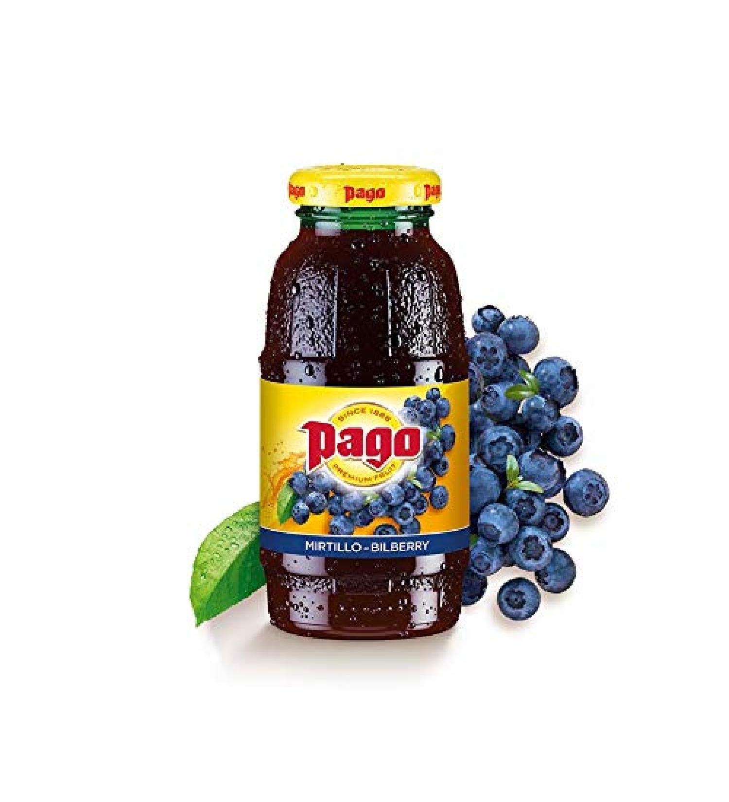Pago-Blueberry-100% Natural Fruits and Vegan Friendly and Gluten Free 200ml (Pack of 12) - Buy Online on GoSupps.com
