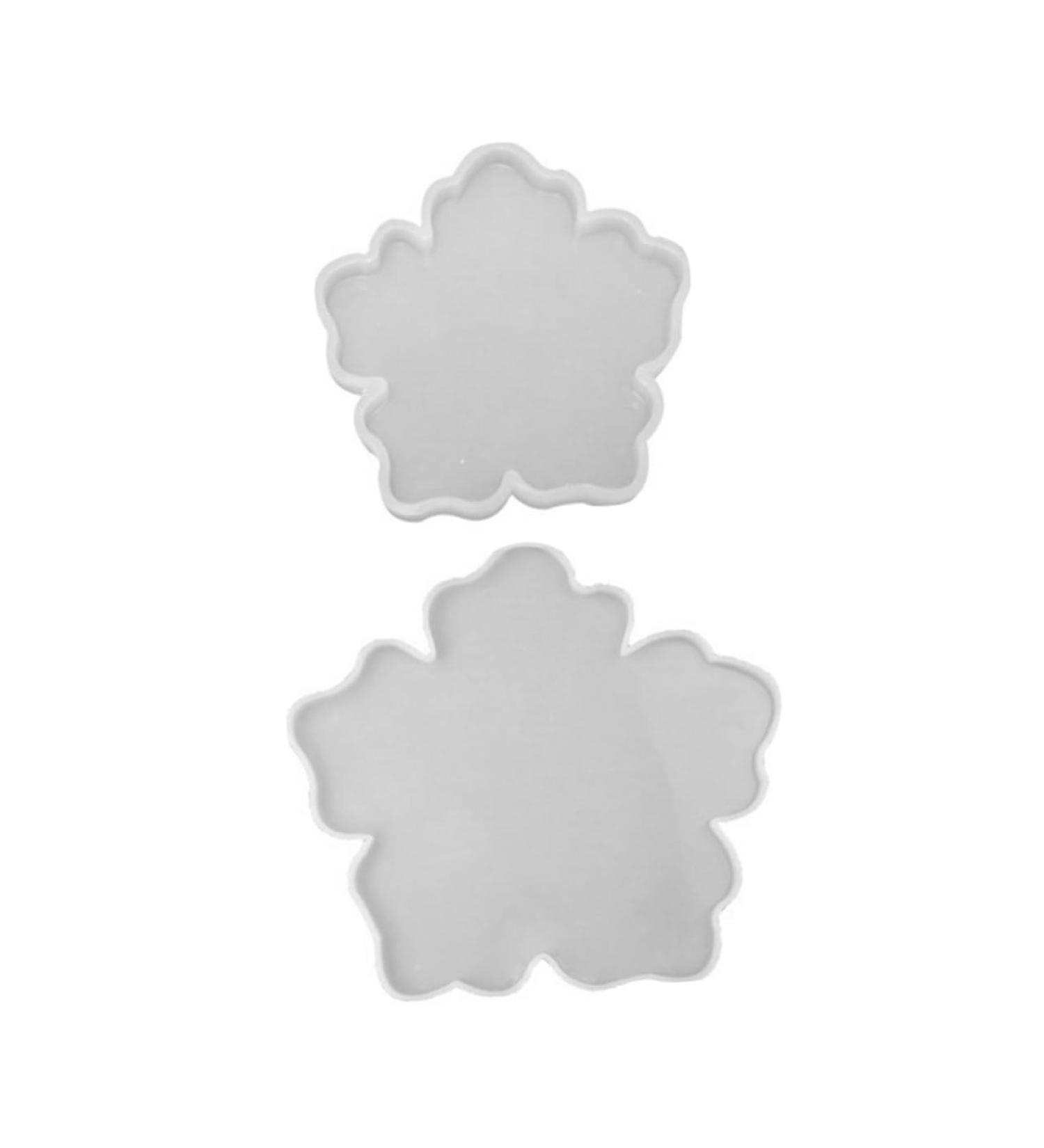 NUOBESTY 2 pcs Shape Coaster Manual Flower Mold DIY Silicone Epoxy Cup Practical Mould Creative Crystal Transparent 37.5X33.5X2CM - Buy Online on GoSupps.com