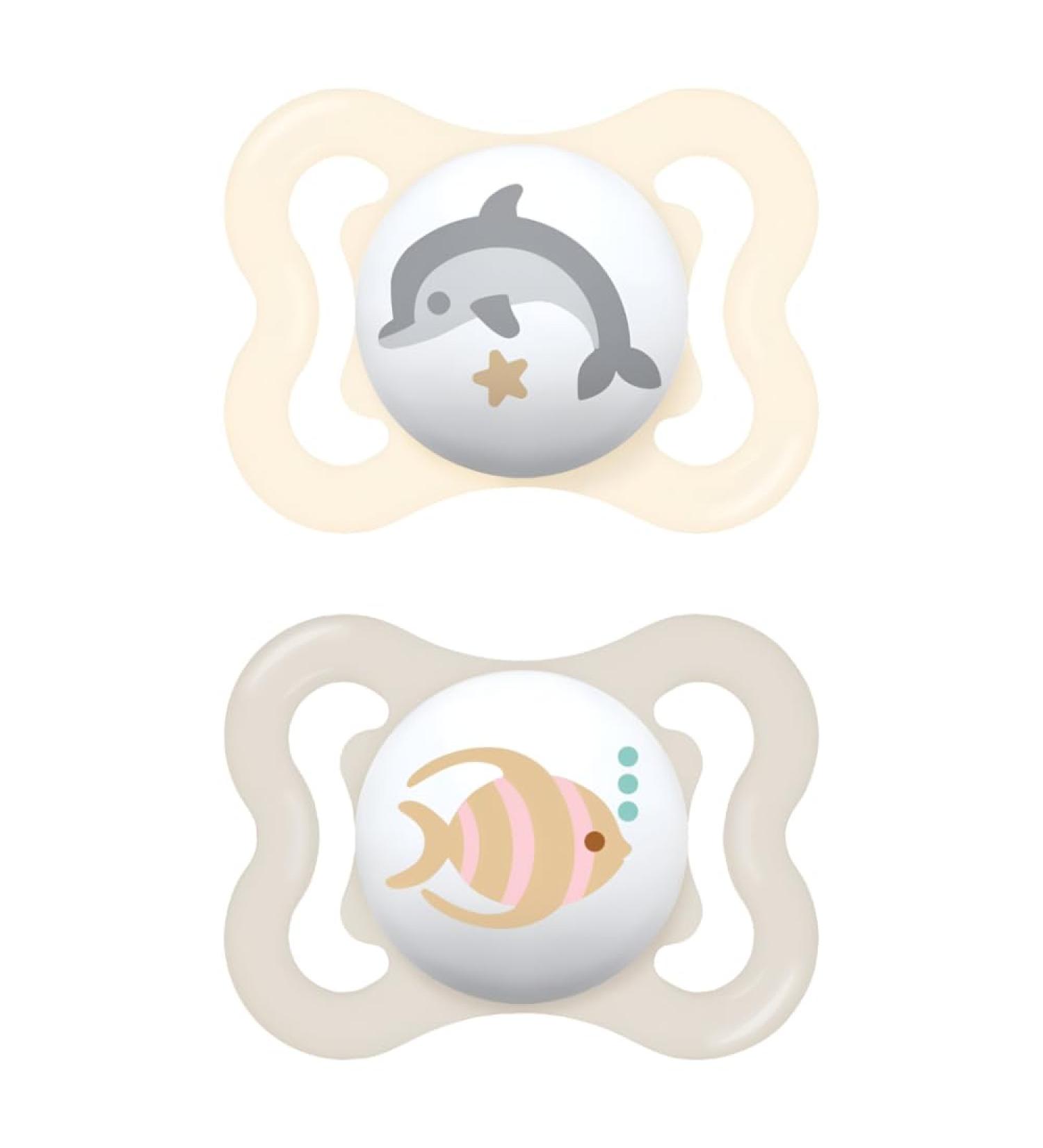 MAM Air Pacifiers Set of 2 | Skinsoft Silicone | 2-6 Months | Neutral | International Shipping Available - Buy Online on GoSupps.com