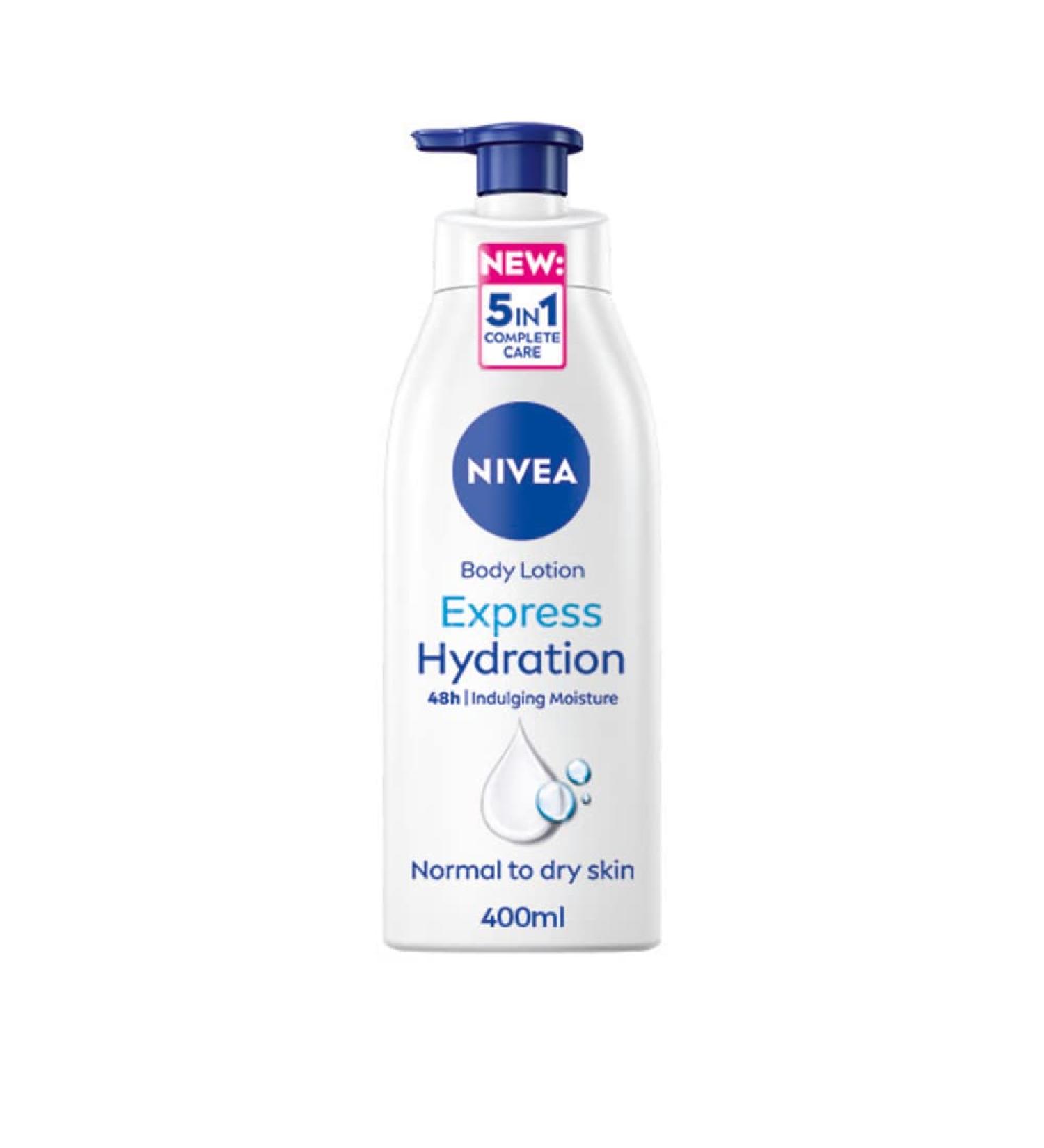 NIVEA Express Hydration Body Lotion 400ml - Deep Moisture Serum, Sea Minerals, Fast Absorbing Moisturizer for Smooth Skin - Buy Online on GoSupps.com