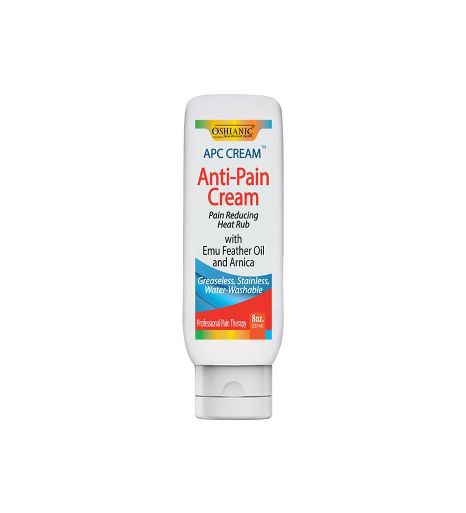 Oshianic APC Pain Cream with Emu Oil and Arnica Soothes Discomfort in Body Parts 8 oz - Buy Online on GoSupps.com