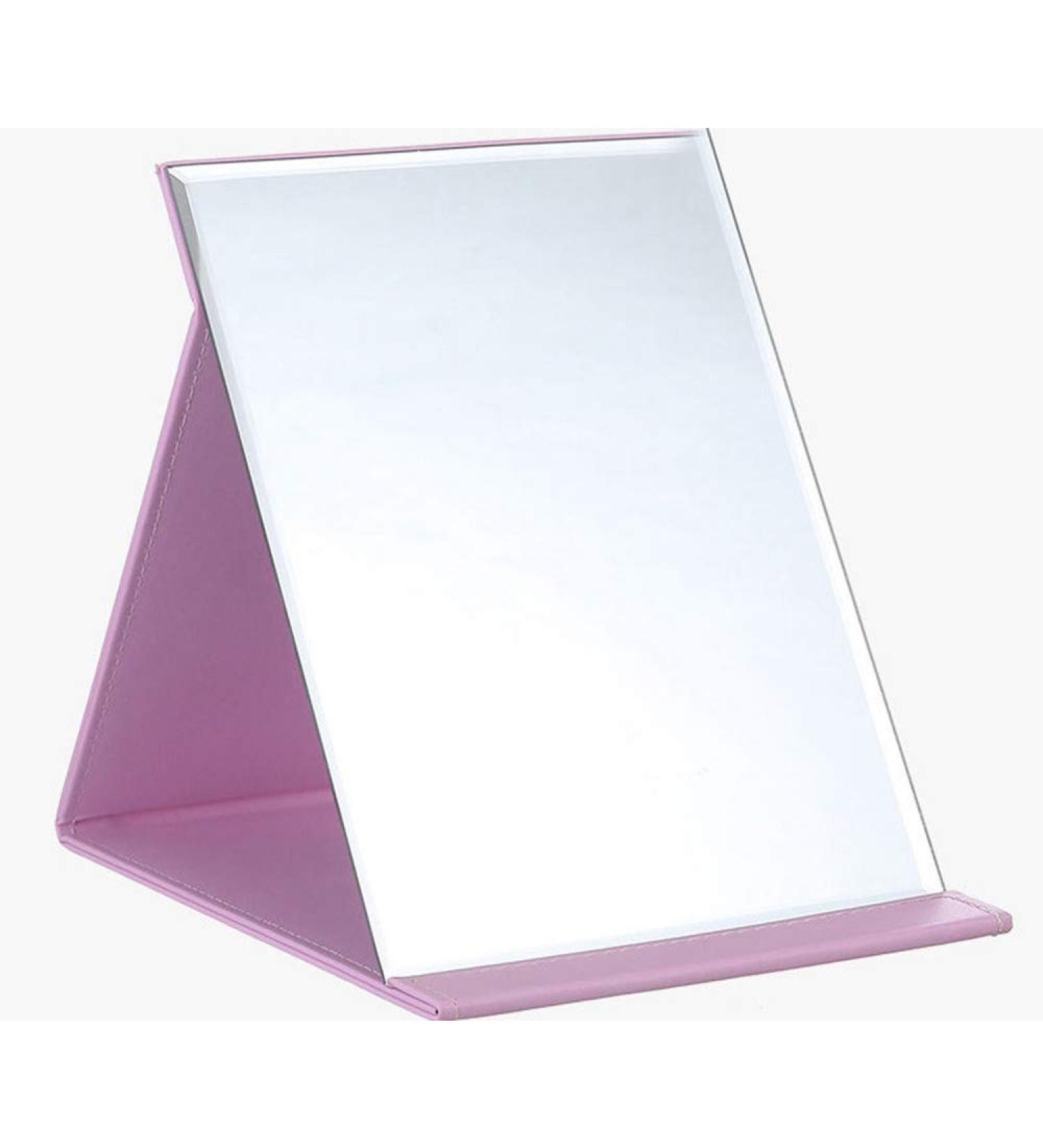 ZCOOOOOOOL SPIEGEL Large Super HD Mirror Multi Multi Stand Angle Free Hand/Handheld/Table Plate Foldable Mirror 6.9x4.9 inch Small Rosa