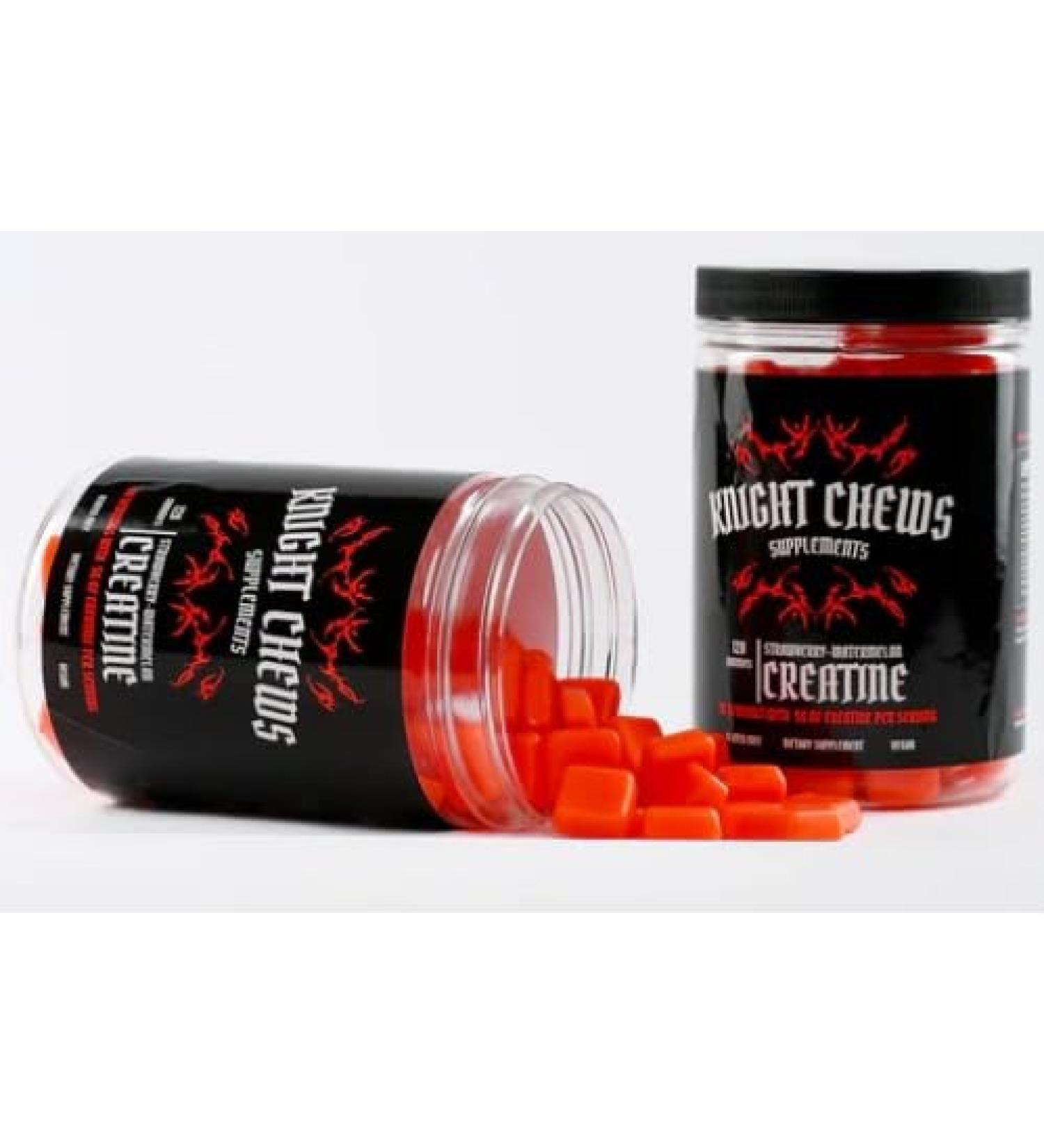 Knight Chews Creatine Gummies Strawberry Watermelon Flavor 30 Servings