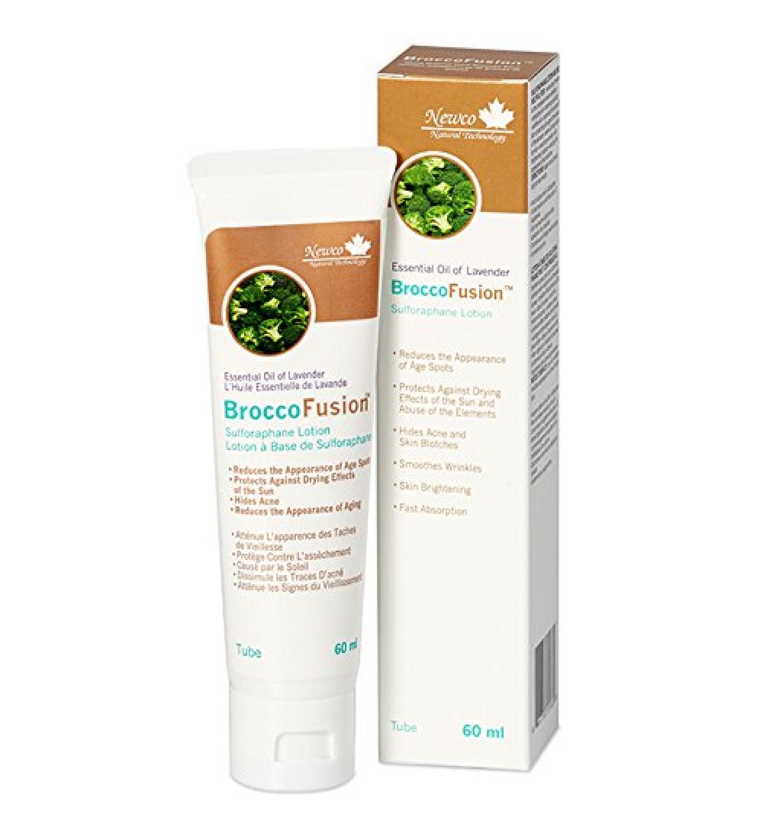 Newco BroccoFusion Sulforaphane Lotion - Lavender 60ml Tube | Plant-Based Hydrating Facial Moisturizer for Wrinkles & Age Spots - Buy Online on GoSupps.com