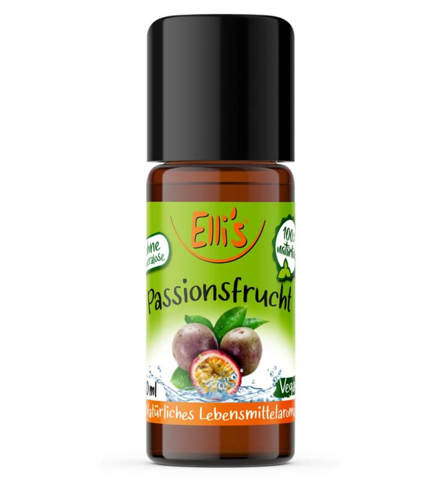 Elli's Passion Fruit Natural Food Aroma | 100% Vegan & Natural Flavor Concentrate | Perfect for Dishes & Drinks | 10 ml - Buy Online on GoSupps.com