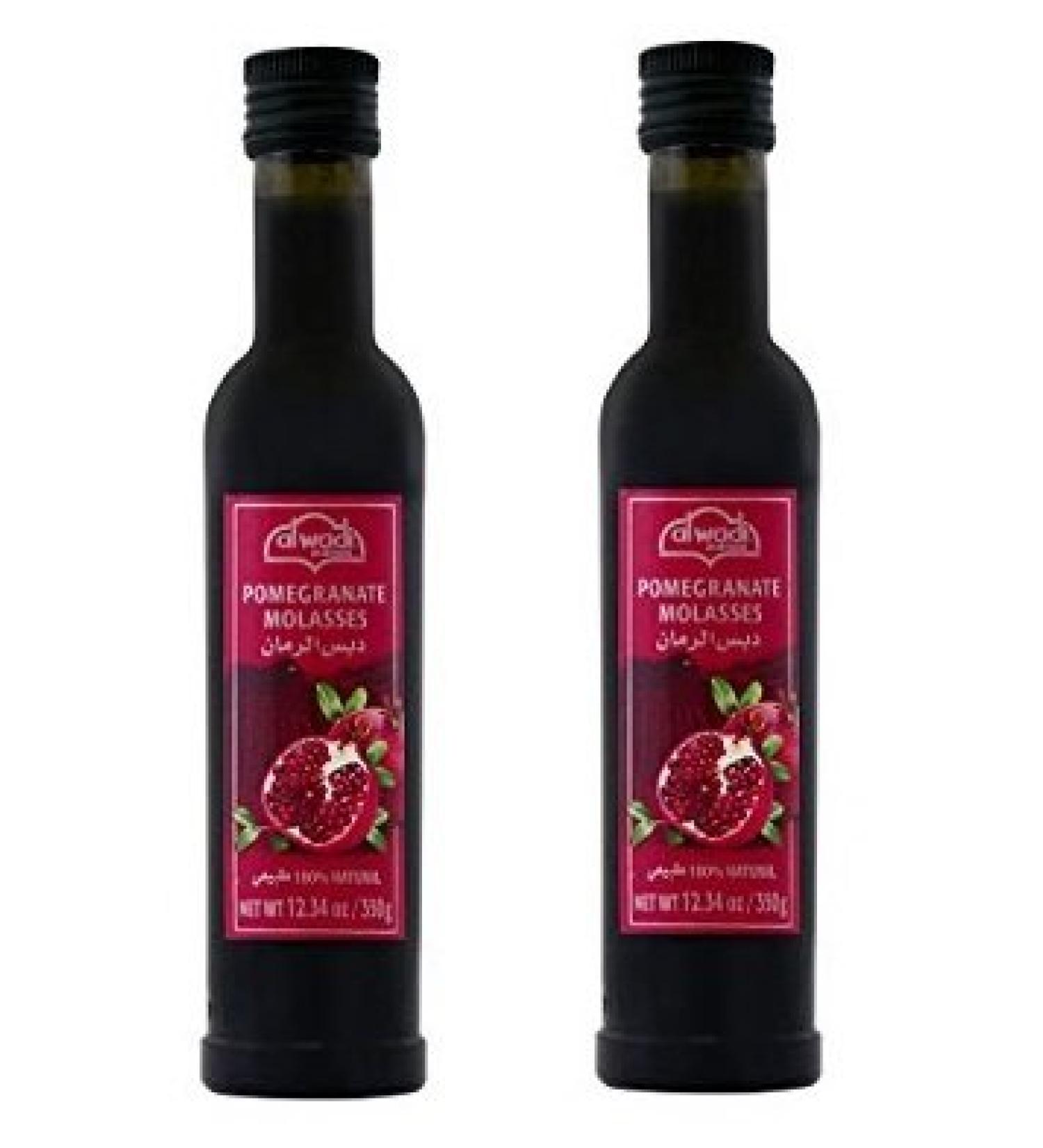 Al Wadi Pomegranate Molasses 100% Natural - Two Bottles 12.34 Ounce (Pack of 2)