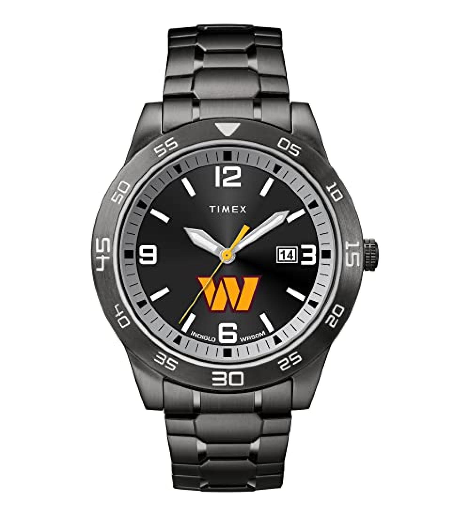 Timex Tribute Men's NFL Acclaim 42mm Watch - Washington Commanders with Black Stainless Steel Expansion Band