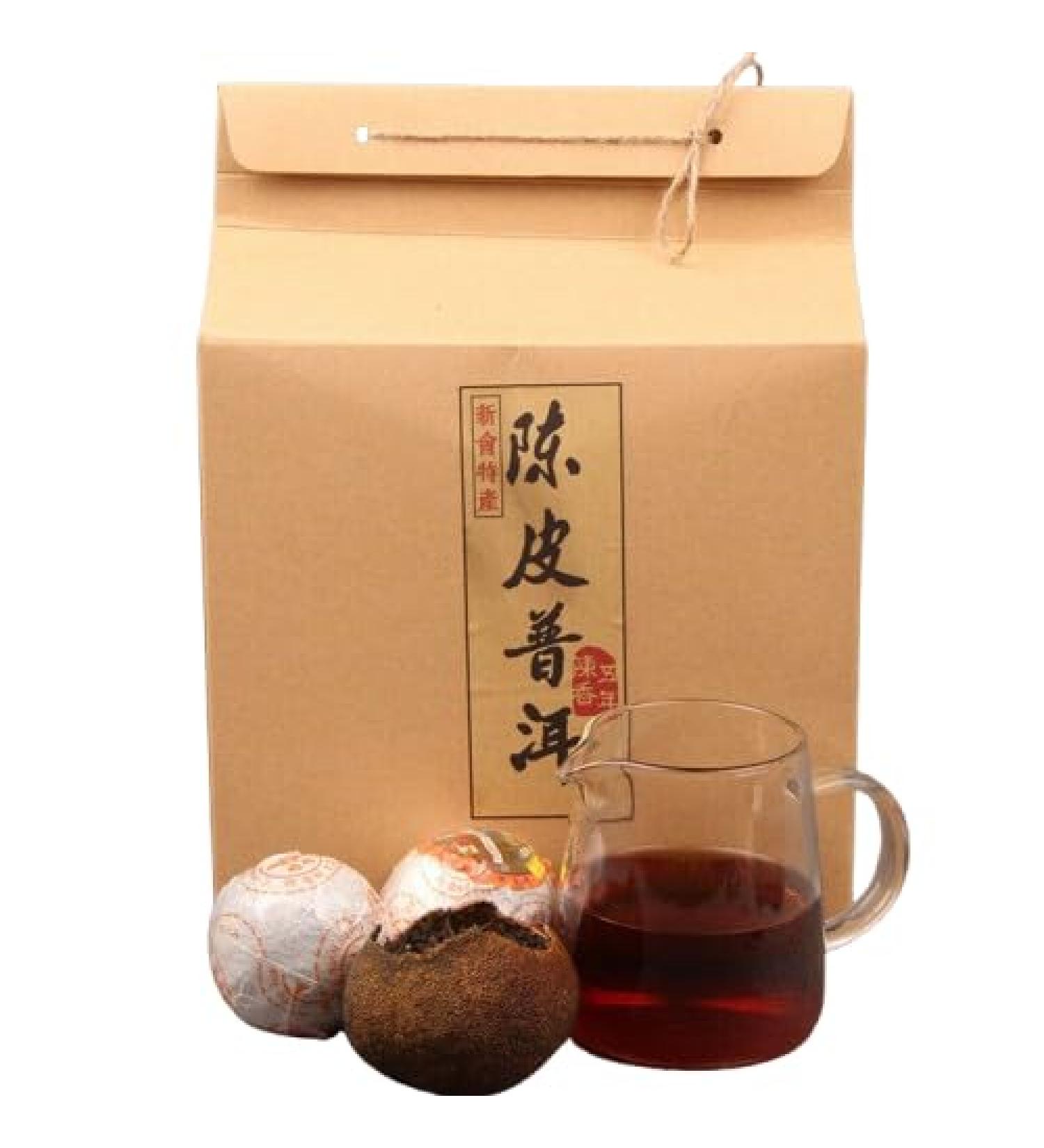 HELLOYOUNG 800g de th Pu'er artisanal original l' corce de mandarine du Yunnan Aliment vert avec une saveur intense de th pur et un arri re-go t sucr Th pu-erh Pu'er Tea - Buy Online on GoSupps.com
