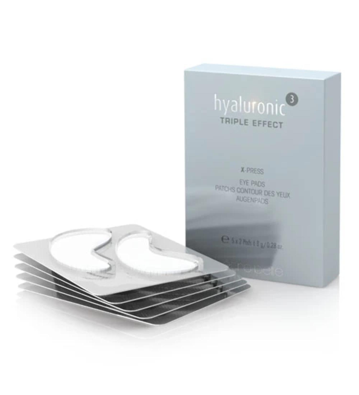 hyaluronic X-Press eye pads tre belle Cosmetics immediately firming with hyaluronic acid for tired & sagging eye area
