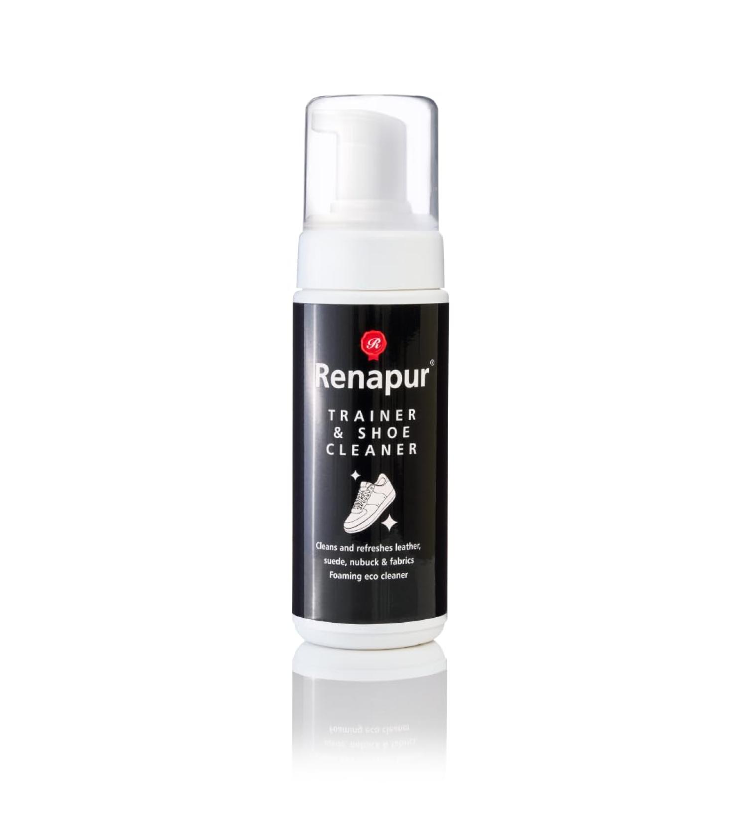 Renapur Trainer & Shoe Cleaner everyday cleaner for your boots shoes & trainers. daily maintanence and refresh. Easy to use foam cleaner (150ml) - Buy Online on GoSupps.com