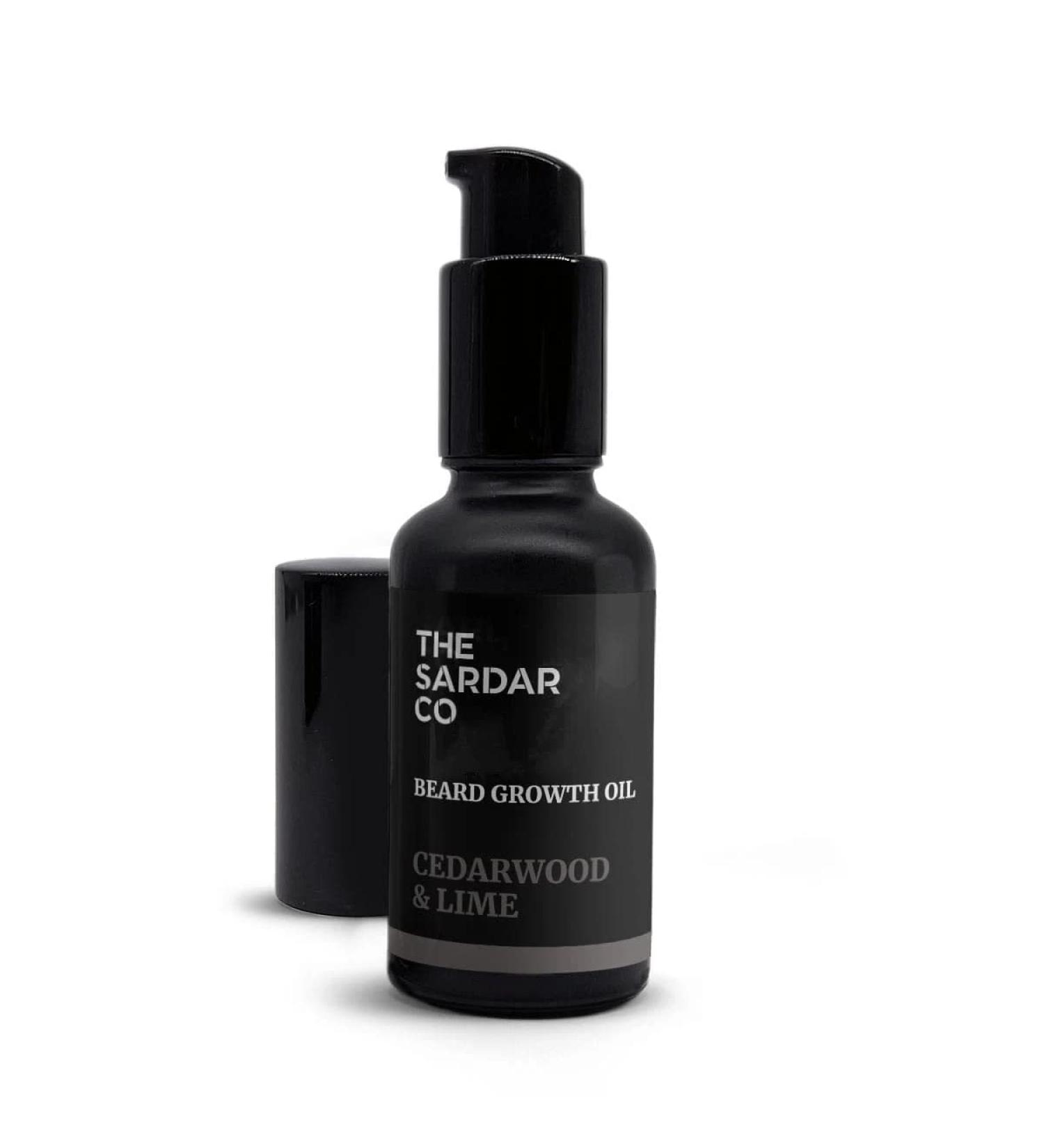 Beard Growth Oil with Caffeine Cedarwood and Lime 30 ml Best Oil for Beard Growth Conditioning and Softening