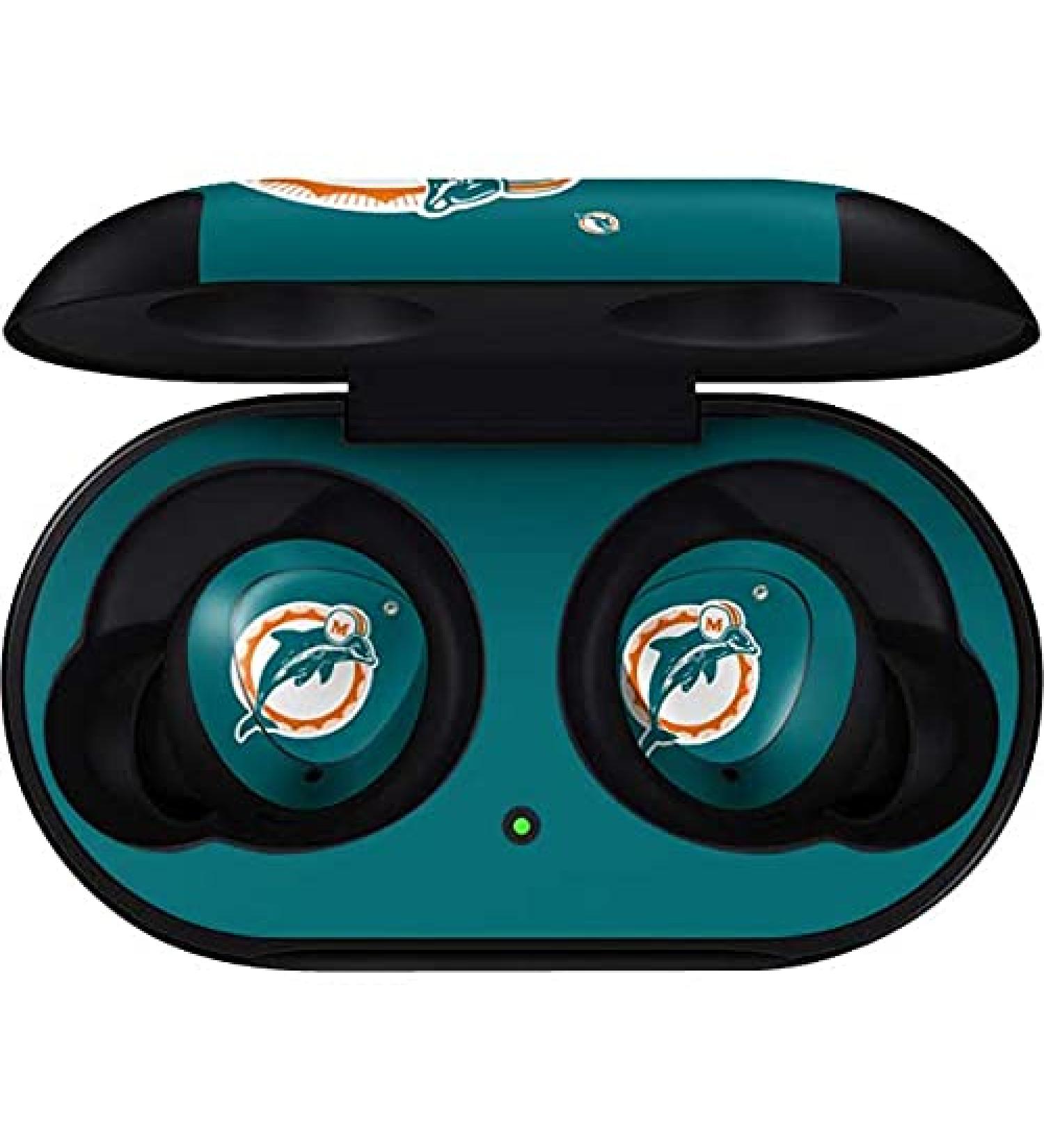Skinit Decal Audio Skin Compatible with Samsung Galaxy Buds - Officially Licensed NFL Miami Dolphins Retro Logo Design
