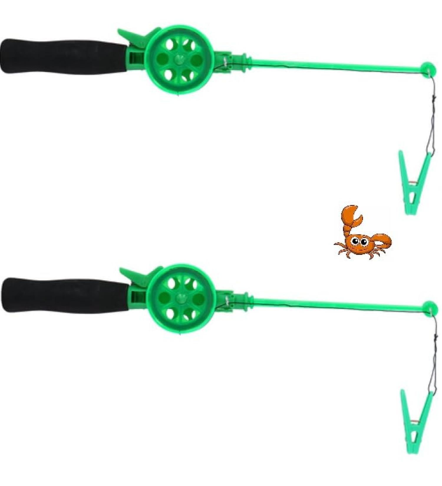 Children's fishing rod crab fishing rod green/black 40cm - Children's fishing rod crab & crab rod children's beach & holiday fishing set set of 2 pieces