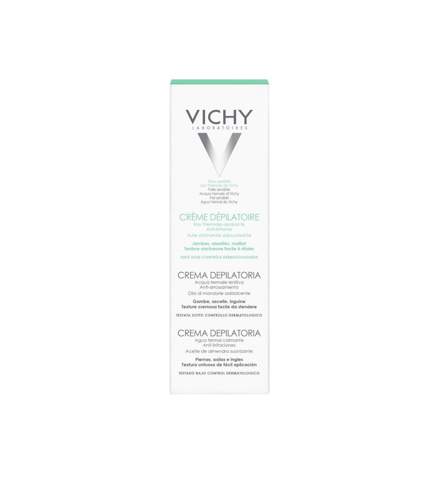 Vichy Dermo-Tol rance Cr me D pilatoire Haute Tol rance pilation Douce et Efficace Enrichie en Eau Thermale de Vichy Parfum Doux Peaux Sensibles 150 ml