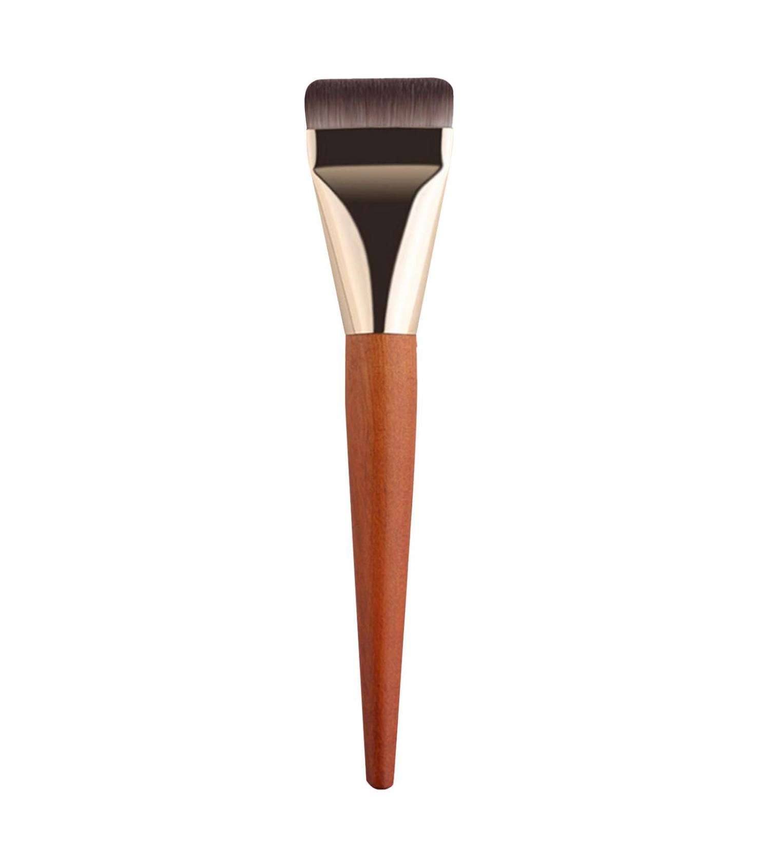 Flat Foundation Brush - Cosmetics Applicator with Ultra Thin Bristles Wooden Handle Liquid Foundation Brush Face Makeup Tool Professional Contour Brush for Liquid Cream and Powder - Buy Online on GoSupps.com
