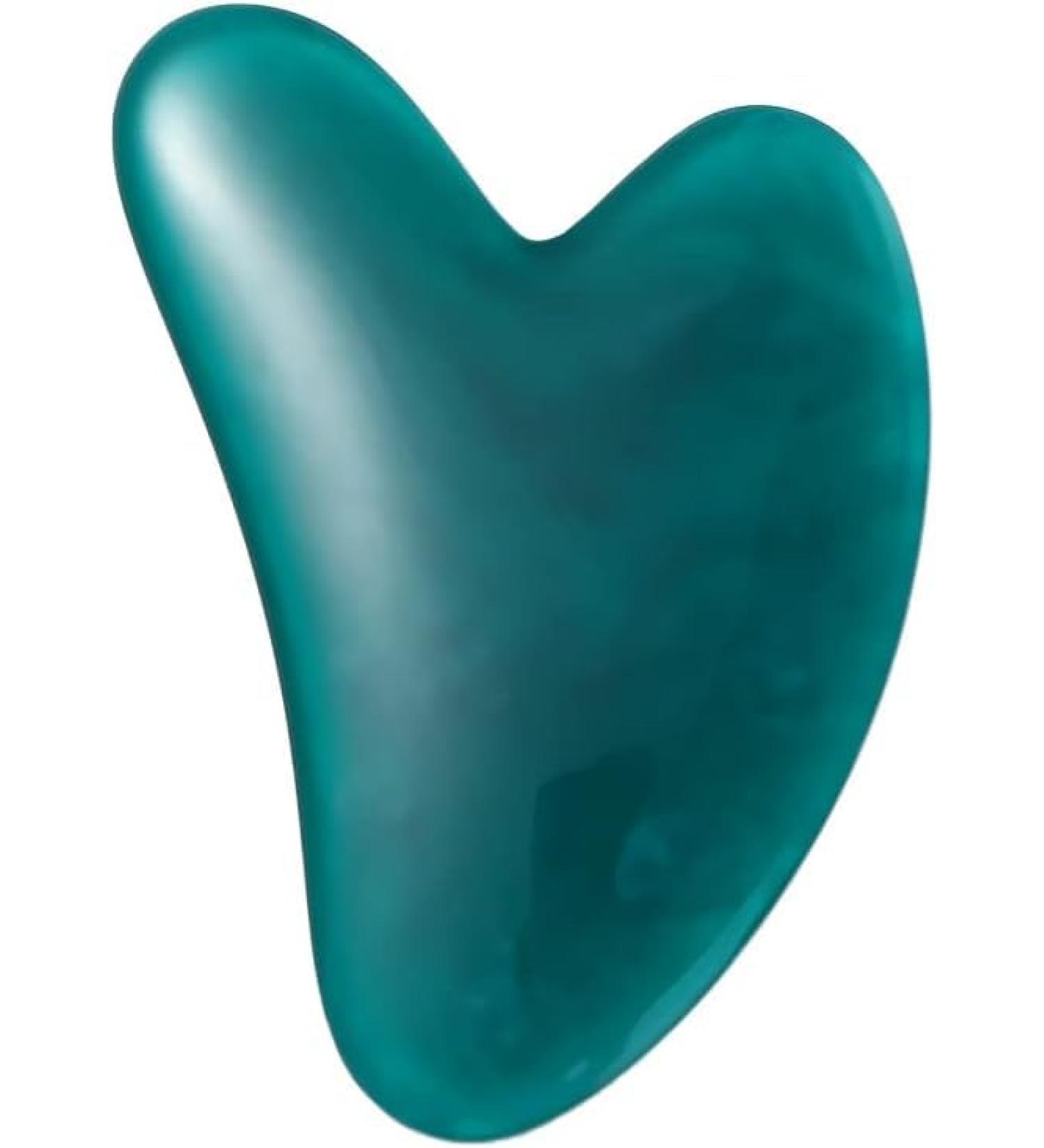 1Pc Green Gua Sha Facial Massager Tool - Resin Scraping Spa Tool for Skin Care & Face Slimming - Wrinkle Remover & Beeswax Scraper | Beauty & Personal Care - Buy Online on GoSupps.com