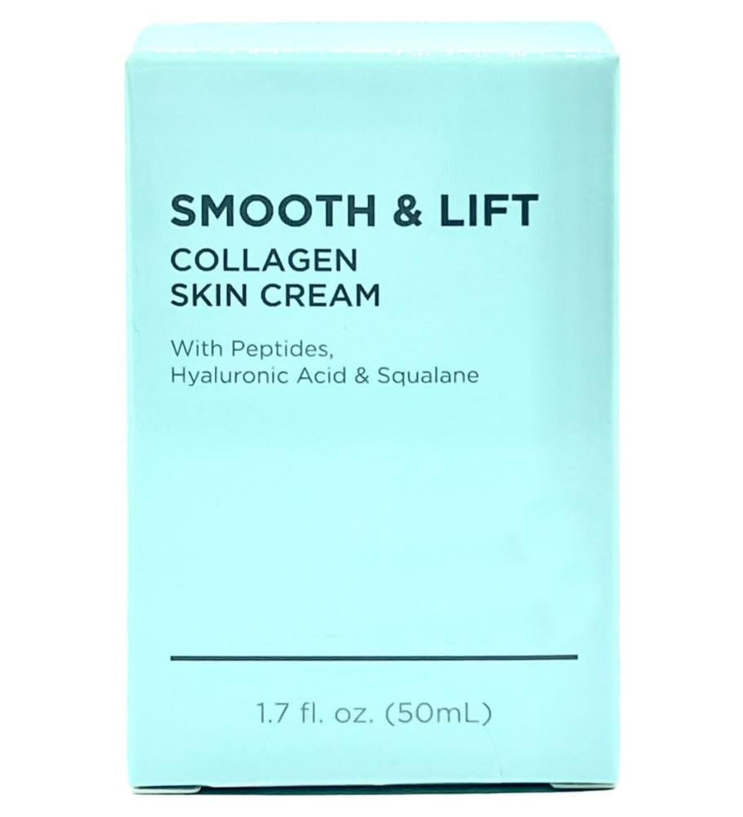 Collagen Skin Moisturizer Cream With Peptides Hyaluronic Acid & Squalane. Smooth and Lift 50ml