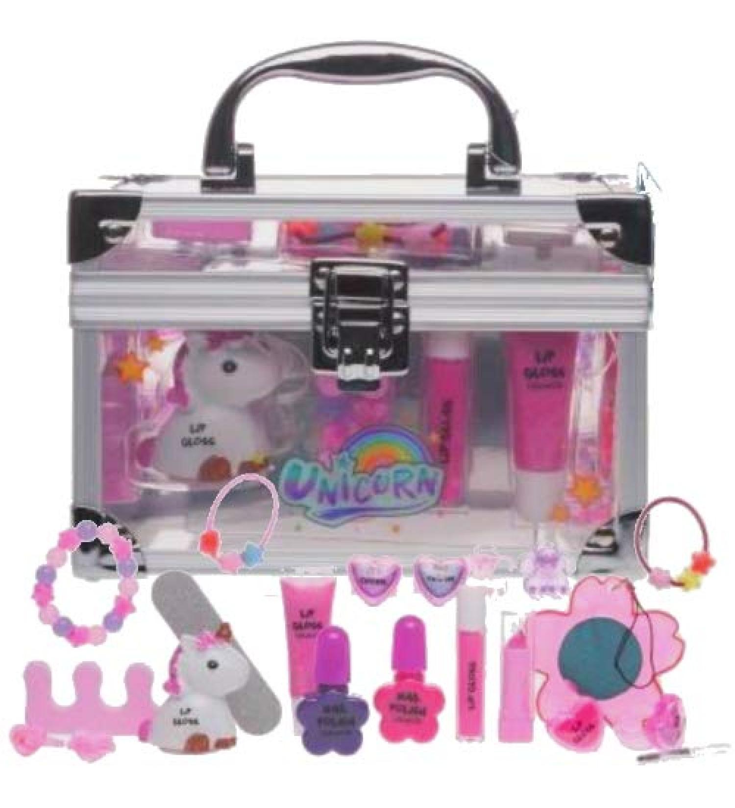 Children UNICORN Beauty Cosmetic Make-up Set Acrylic Make-up Case 22 pieces (82)