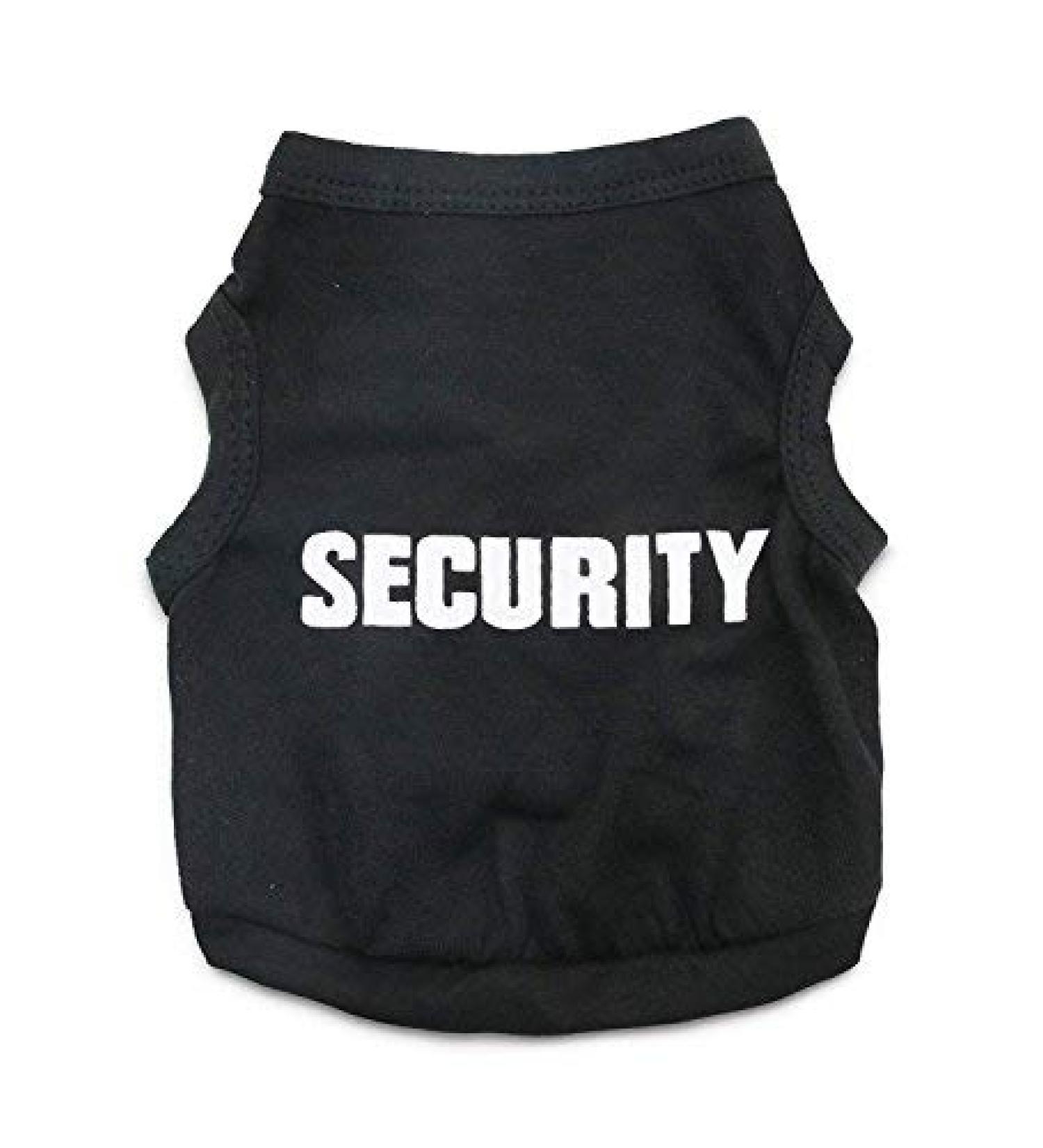 DroolingDog Dog Shirts Security Pattern Dog Police Costume Puppy Clothes Pet T-shirt for Small Dogs XS X-Small (Under 3.3lb) Black