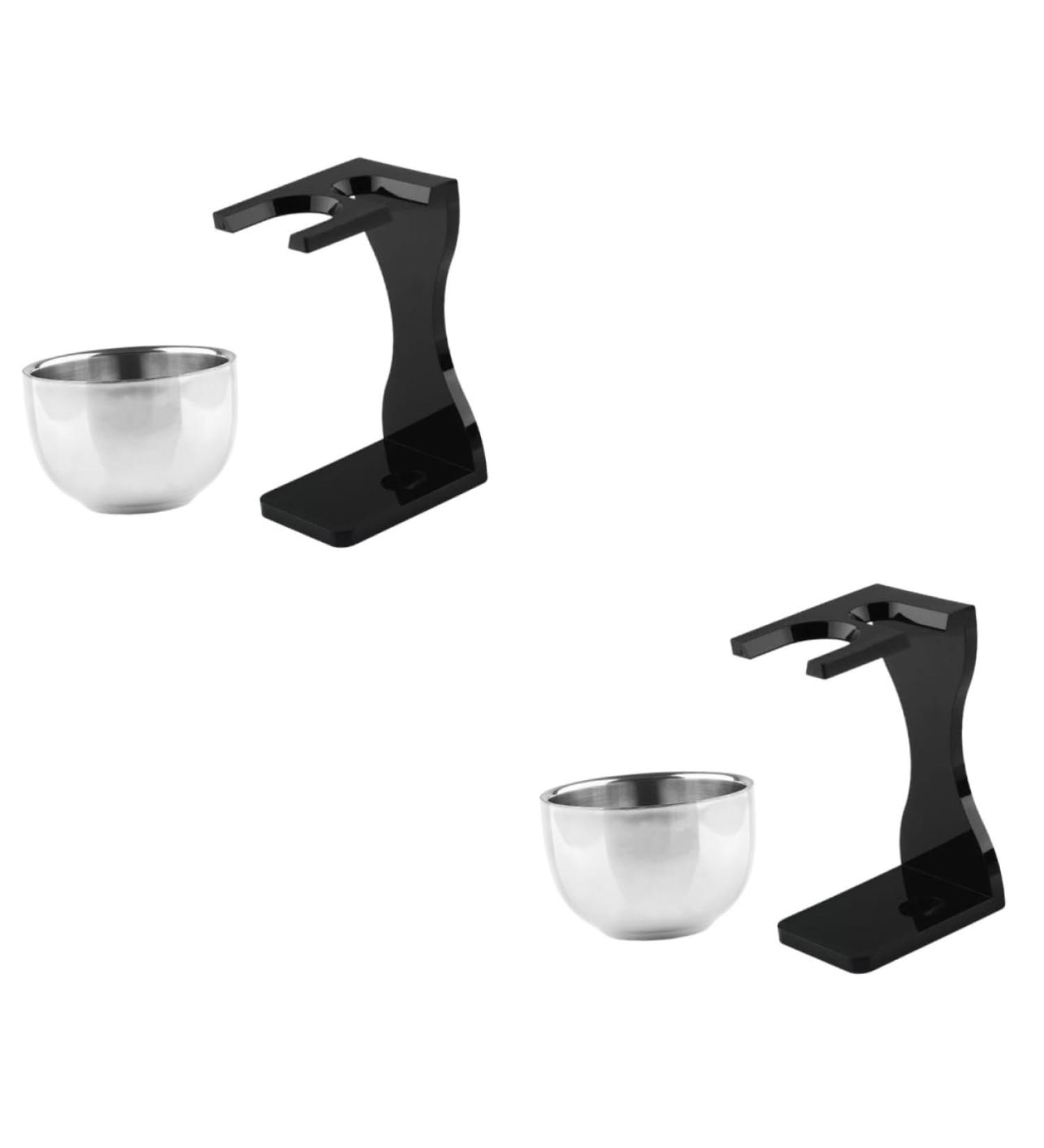 2 Sets Shaving Set - Shaving Stand Bowl Brush Rack & Acrylic Razor Holder for Ultimate Grooming - Buy Online on GoSupps.com
