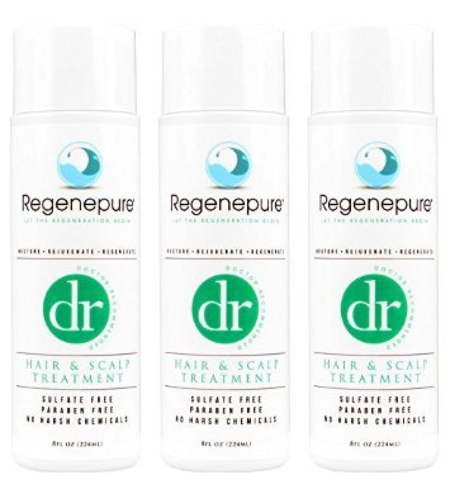 Shampooing Regenepure DR pour perte de cheveux traitement du cuir chevelu et des pellicules chez les hommes et les femmes Lot de 3