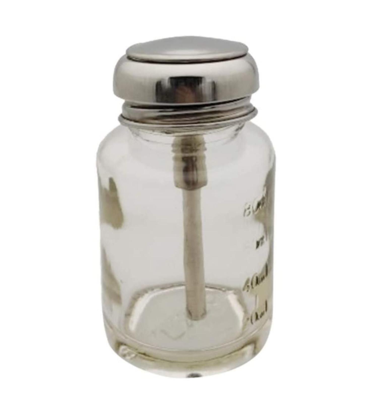 Push Glass Bottle Push Down Pump Alcohol Dispenser Pressed Bottle for Nail Polish Makeup Remover 80ML - Buy Online on GoSupps.com