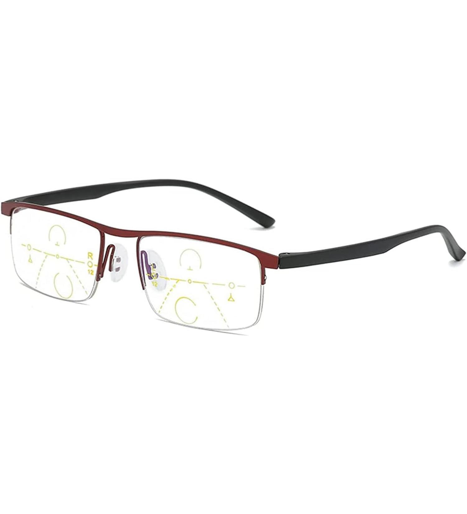 Eeiiey Sapphire High Hardness Anti-Blue Progressive Reading Glasses | Dual-Fair 2.0x Clarkod Presbyopic Spectacles for All-Day Comfort - Buy Online on GoSupps.com