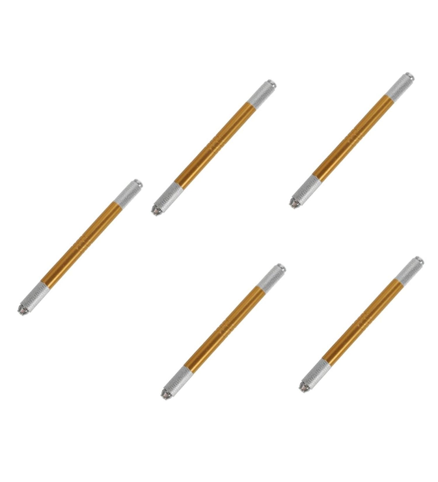 Healeved 5pcs Tattooing Brow Pen Eyebrow Pen Dual End Microblading Pen Tattooing Eyebrow Pen 0.8x0.8x12.1cmx5pcs Goldenx5pcs - Buy Online on GoSupps.com