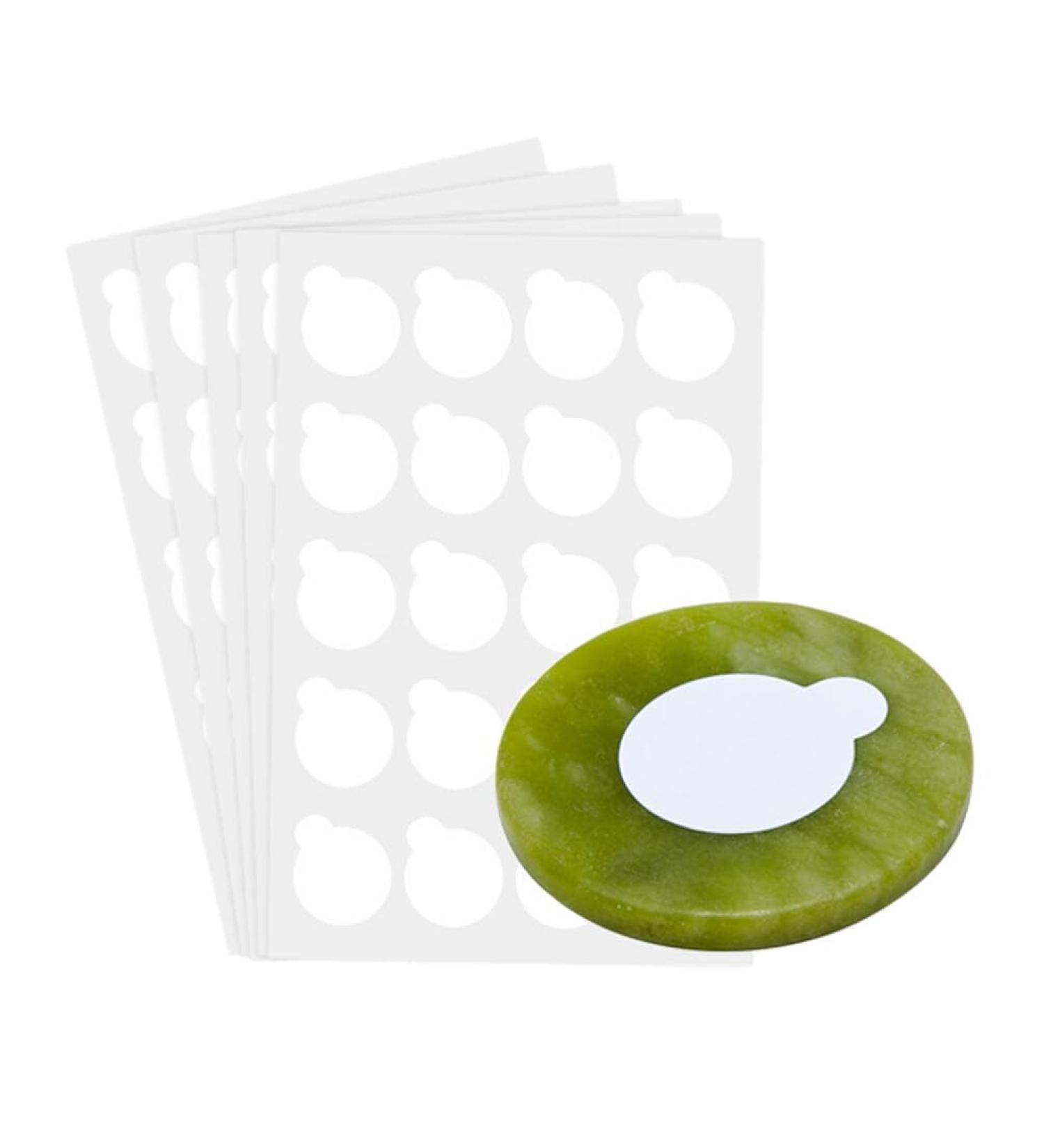 FRCOLOR 100pcs Grafting Eyelash Round Sticker Glue Pallet Sticker Pads Extra Eyelash Extension Glue Eye Lash Stand Pallet Eyelash Glue Base Lash Glue Stand Adhesive Strip Jade 5x5cm Assorted Color