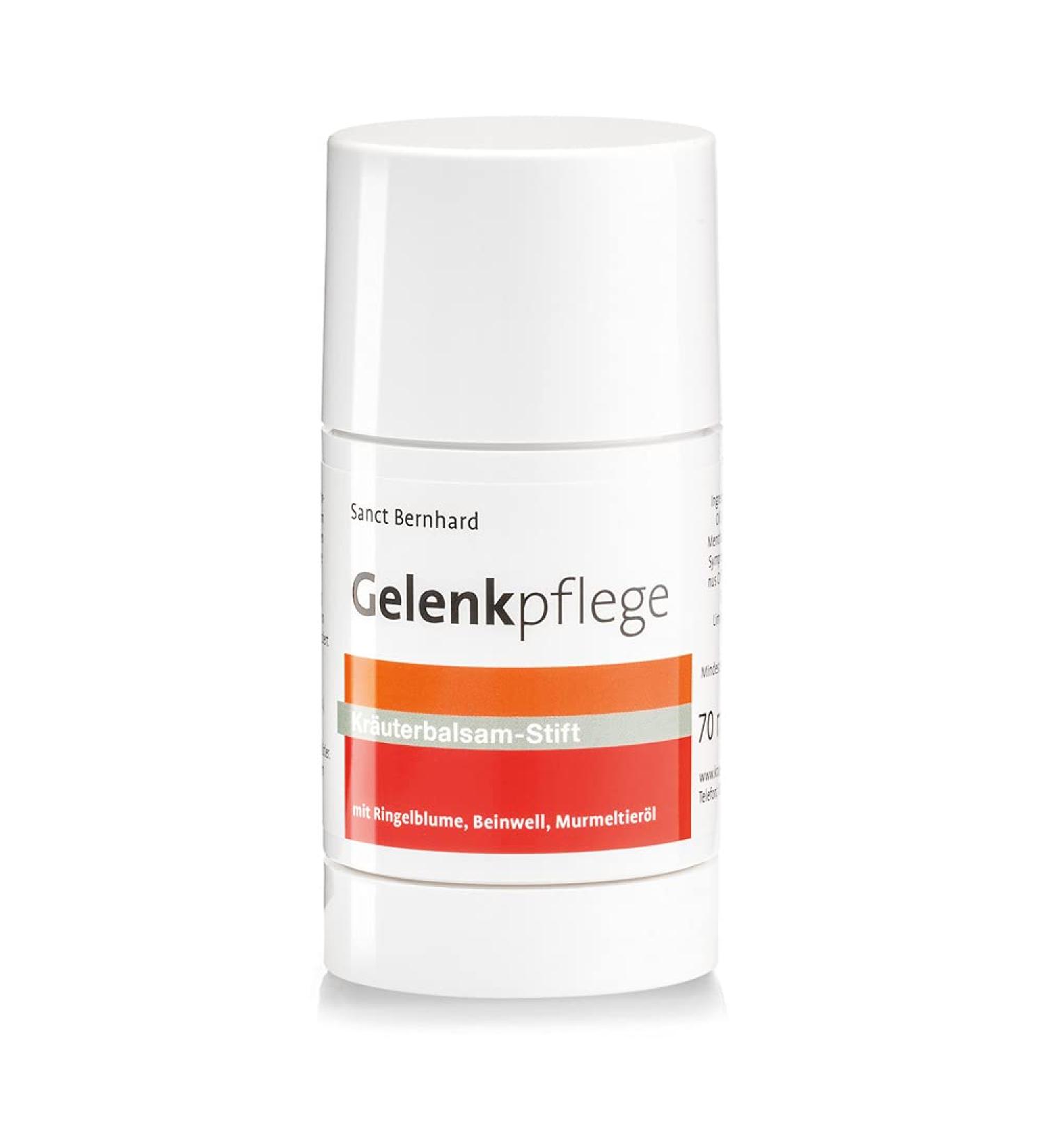 Sanct Bernhard Joint Care Herbal Balm Stick | With marigold comfrey & marmot oil | For skin muscles & joints | 70ml