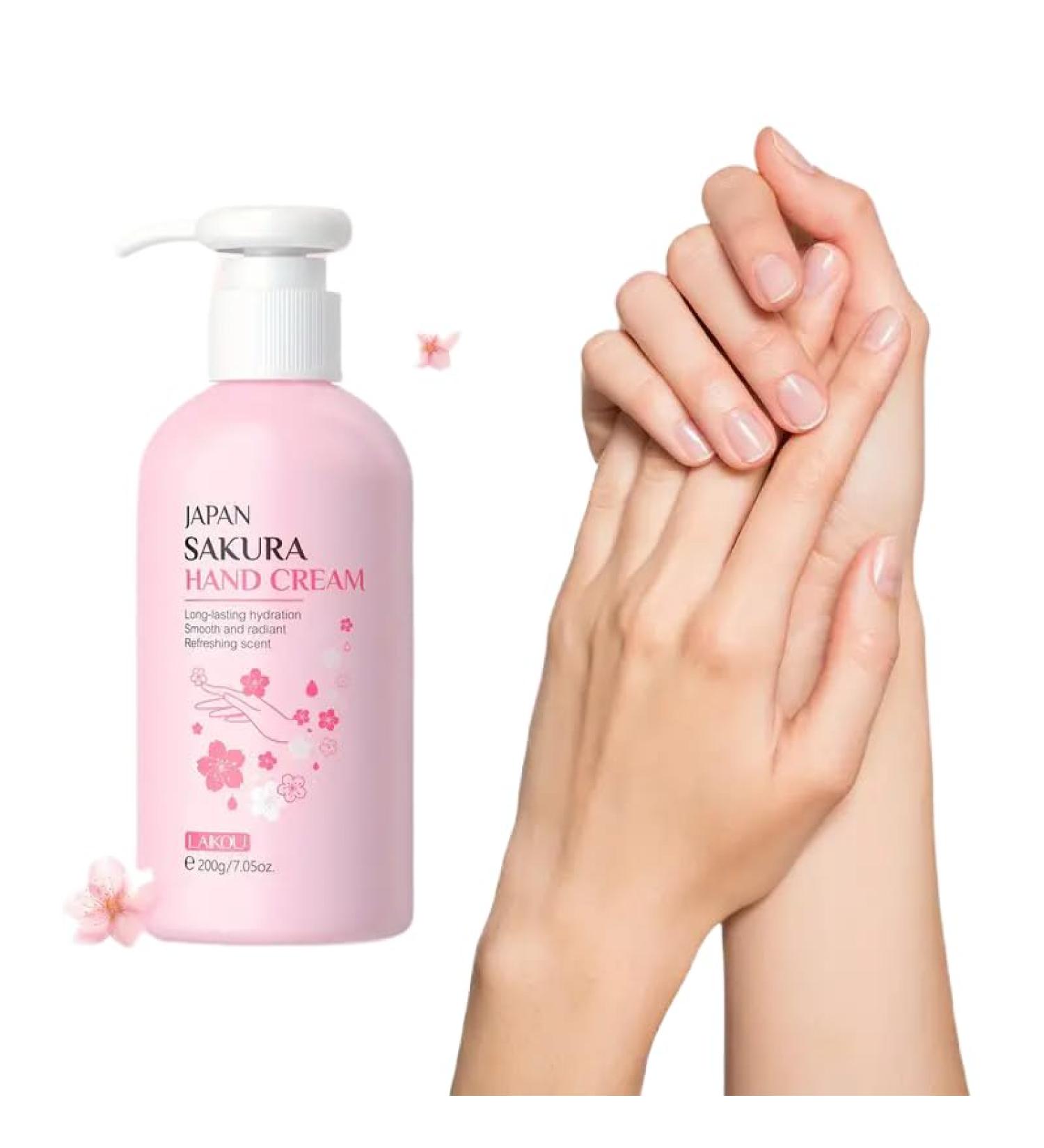 Japanese Cherry Blossom Hand Cream 200g Moisturizing Lotion Anti Aging Exfoliating Hand Lotion Skin Protection Soothing Lightweight Moisturizing Lotion for Dry Skin - Buy Online on GoSupps.com