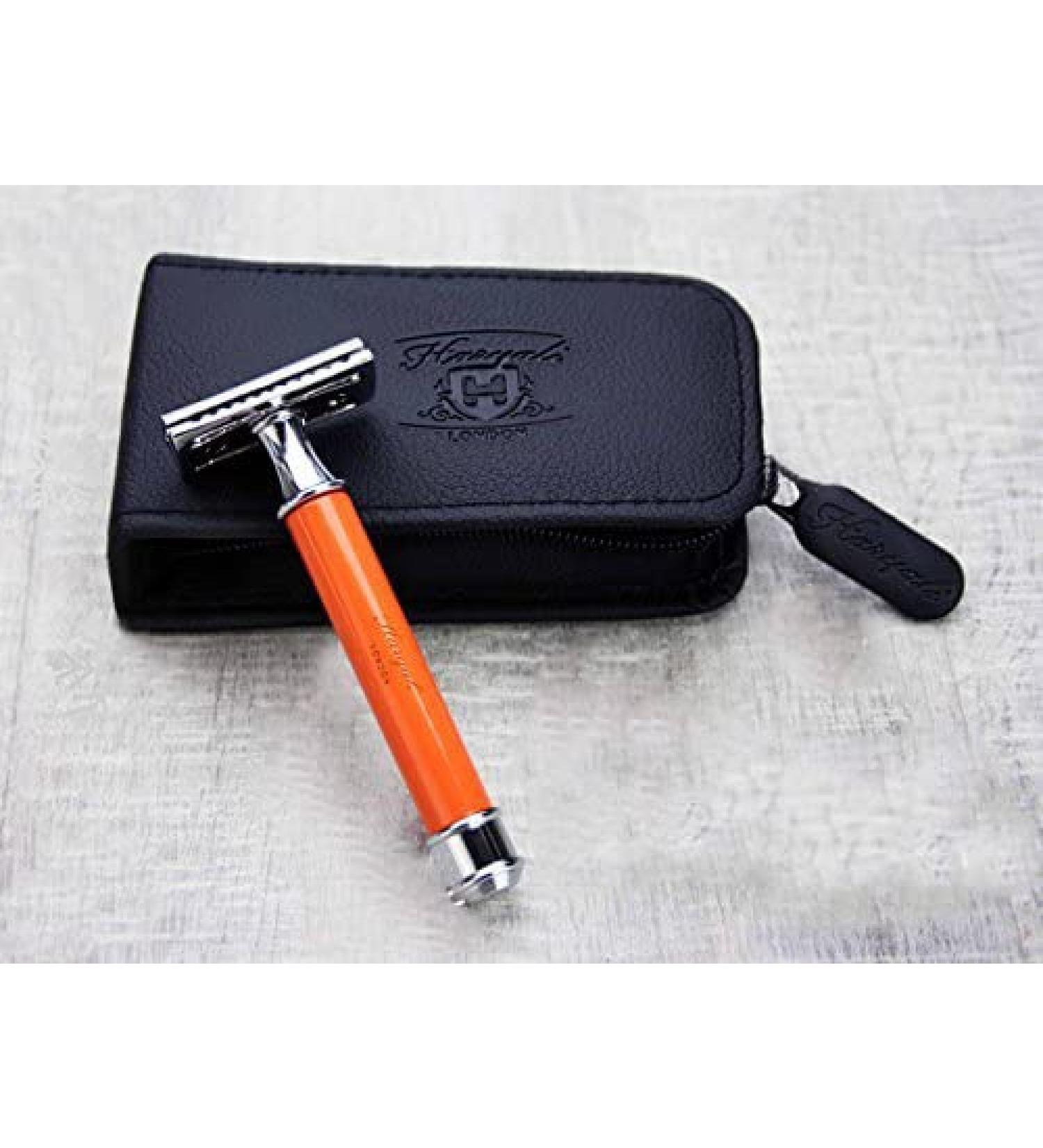 De Safety Razor with Orange Handle - Ultimate Deep Clean Shave for a Superior Grooming Experience | International Shipping Available - Buy Online on GoSupps.com