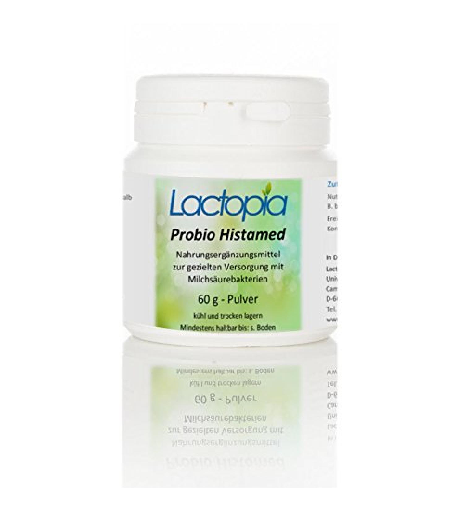 Probio histamed organic powder with lactic acid bacteria and bifidobacteria - 60 g powder with fiber - vegan lactose -free gluten -free free of fructose artificial flavors and preservatives