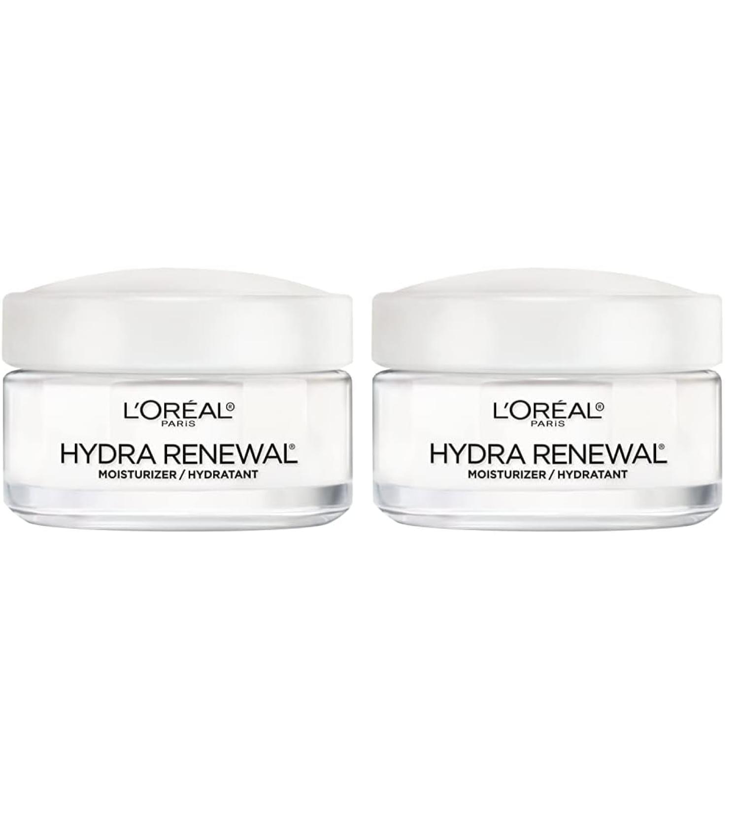 L'Oreal Paris Hydra-Renewal Face Moisturizer - Pro-Vitamin B5 All-Day Hydration for Dry Sensitive Skin 1.7 Oz (Pack of 2) - International Shipping Available - Buy Online on GoSupps.com