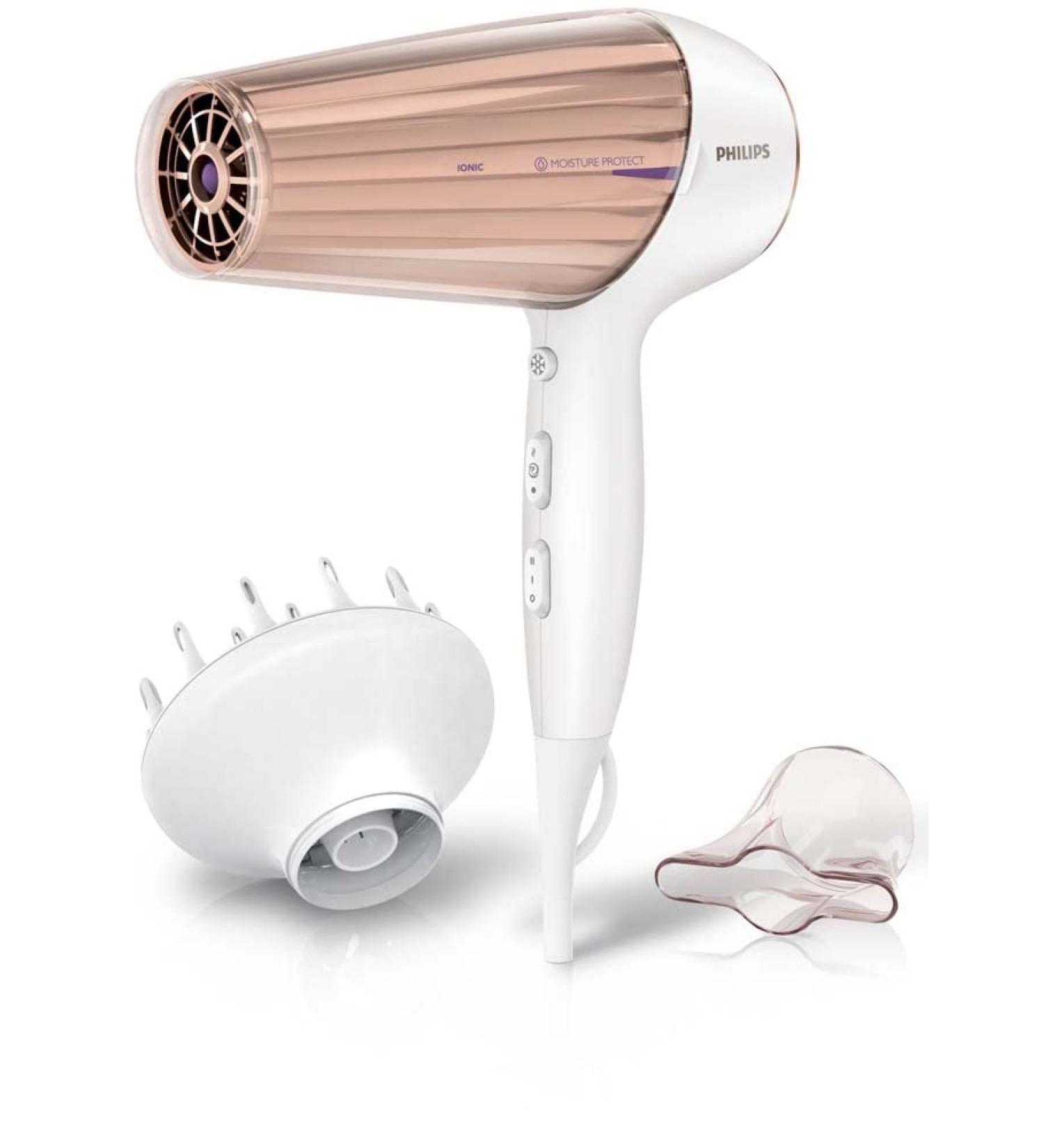 Philips Moistureprotect Hair dryer - 2300W ionization function 6 heat and speed levels including diffusor & styling nozzle (model HP8280/00)
