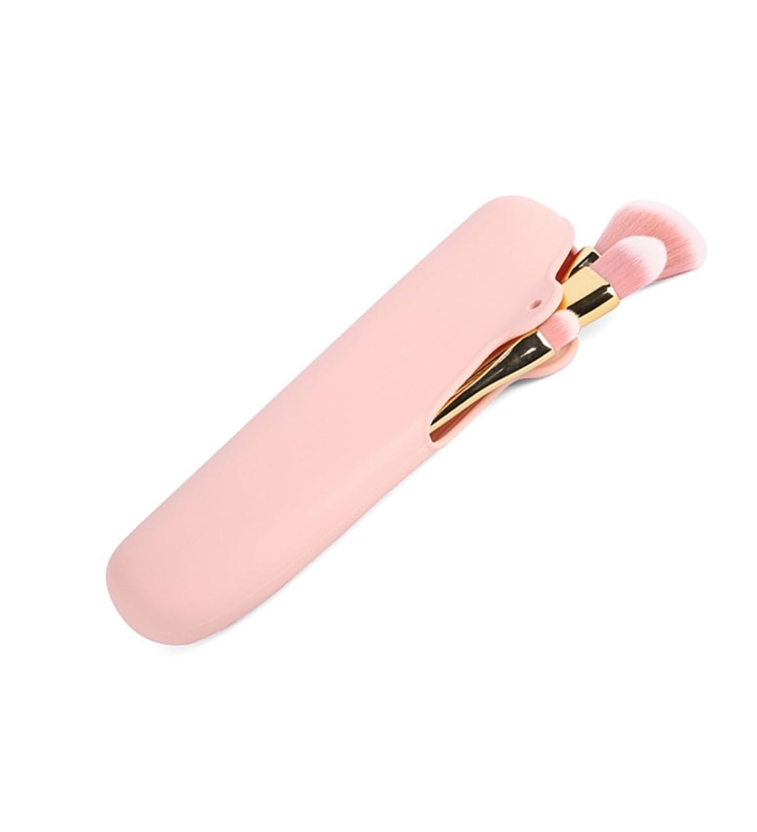 USTNIR Makeup Brush Holder Portable Silicone Magnetic Closure Facial Brush Holder Soft and Elegant Perfect for Travel - Buy Online on GoSupps.com