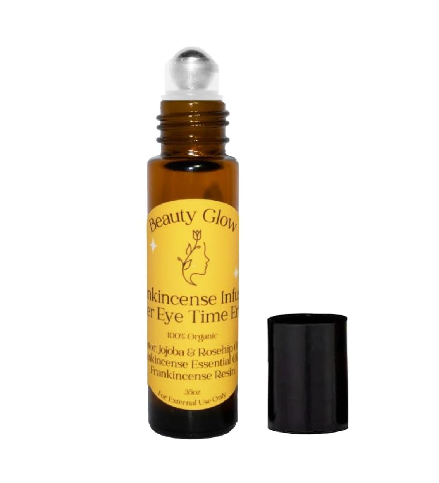 Time Eraser Rollerball - Organic Anti-Aging Moisturizer with Castor Rosehip Jojoba & Frankincense Oils | Hydrates Under Eyes | 3.5oz - Buy Online on GoSupps.com