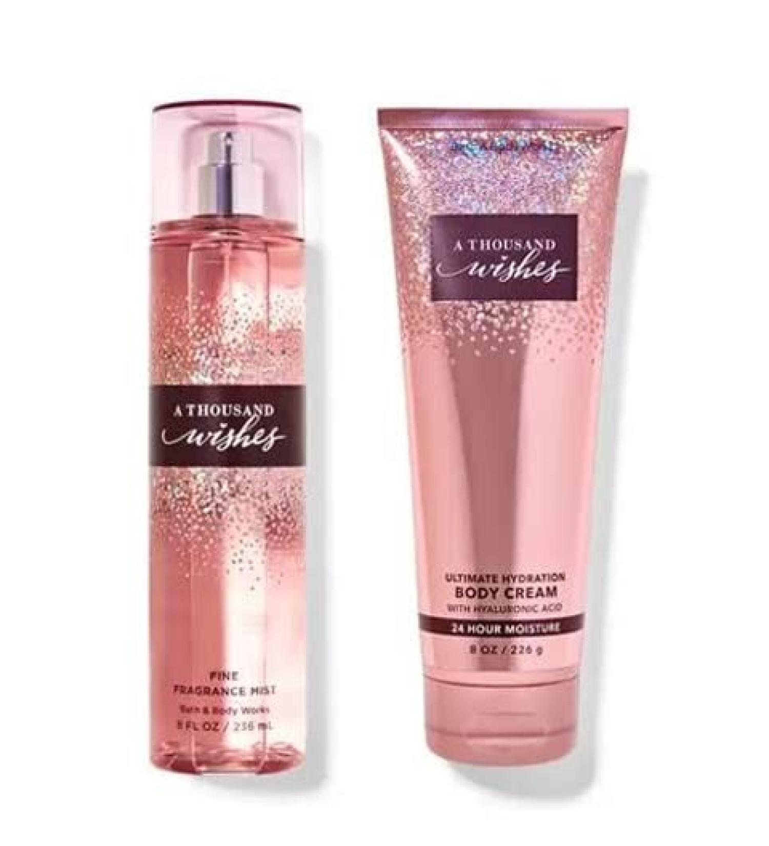 Bath & Body Works - Signature Collection  A Thousand Wishes- Gift Set- Fine Fragrance Mist & Ultra Shea Body Cream
