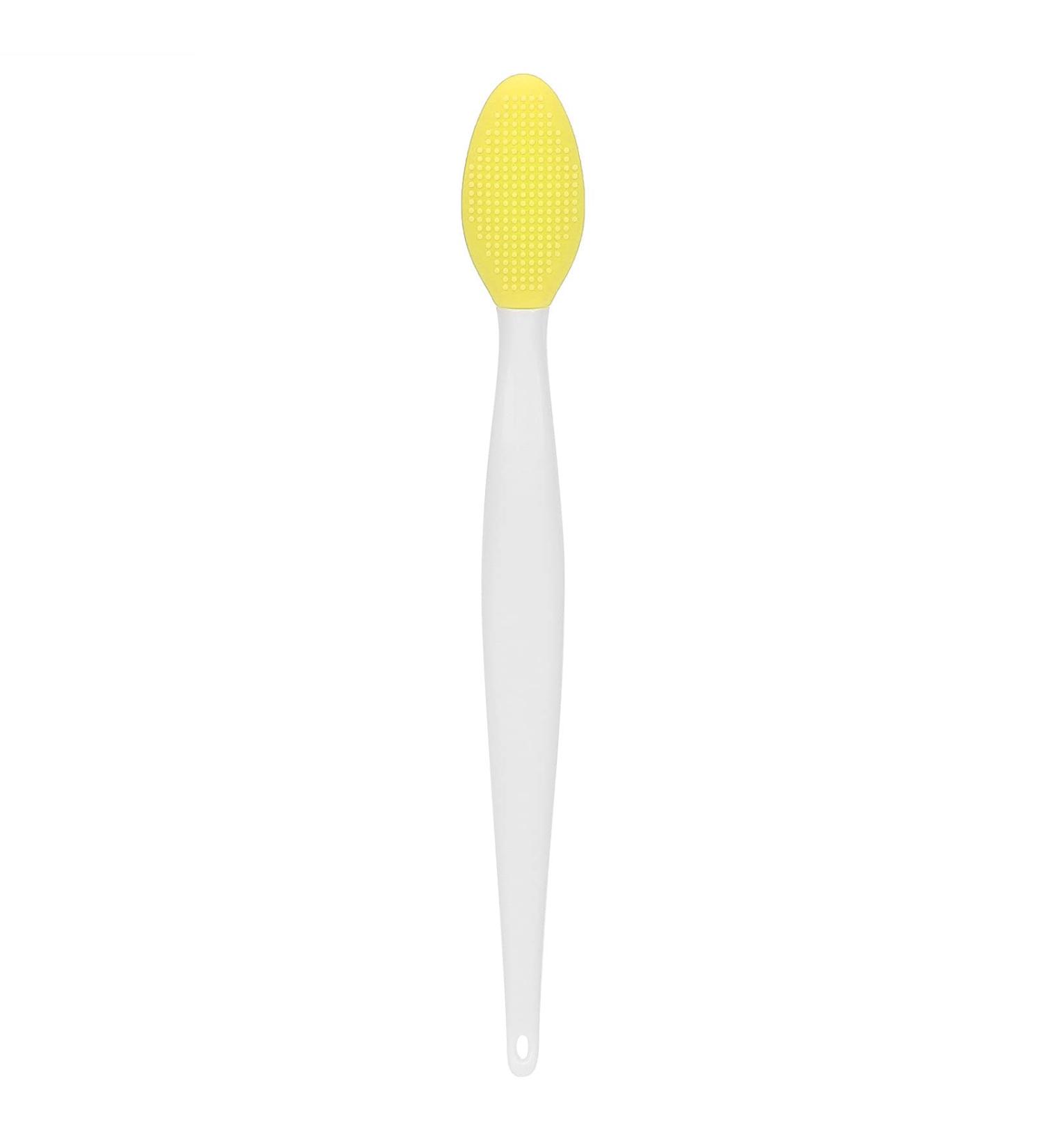 Silicone Nose & Lip Cleansing Brush - Double Sided Exfoliating Facial Brush for Blackhead Removal, Lip Scrubs & Moisturizing - Yellow - Buy Online on GoSupps.com