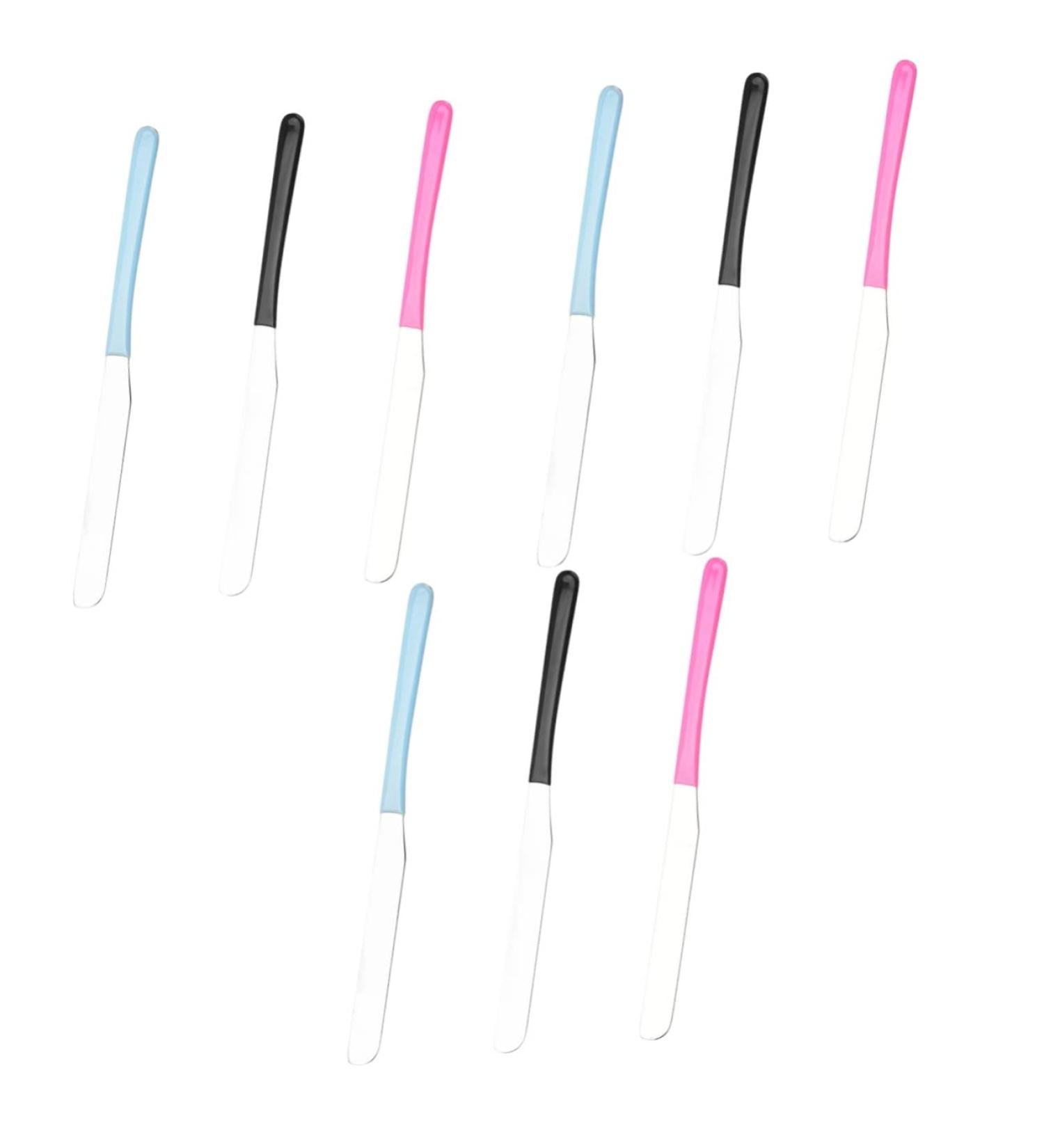 FRCOLOR 9 Pcs Stainless Steel Toning Sticks Set | Multifunctional Cosmetic Spatula Tool for Pigment Mixing & Liquid Foundation - Assorted Colors - Buy Online on GoSupps.com