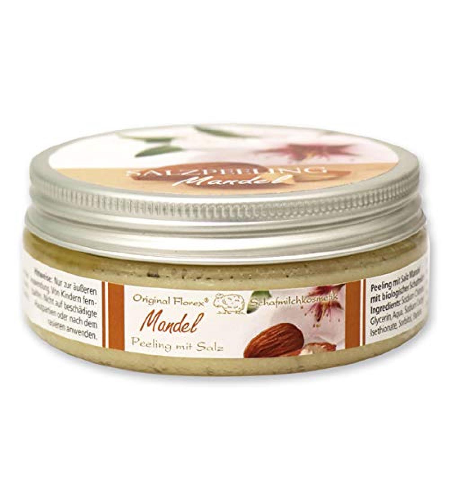 Florex Sheep's Milk Body Salt Peeling Almond with Organic Sheep's Milk Silky Soft Skin Cleansing Care 200 ml