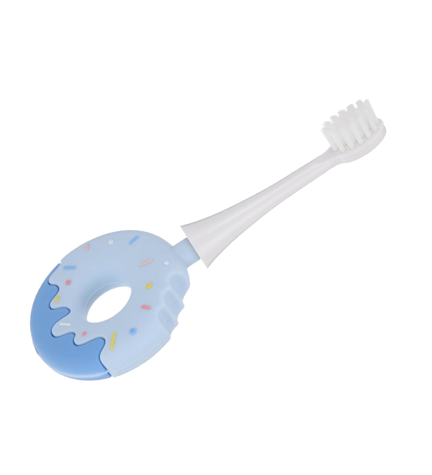 HOMSFOU Manual Toothbrush for Kids - Blue Silica Gel Cleaning Brush (1 Piece) | International Shipping Available - Buy Online on GoSupps.com