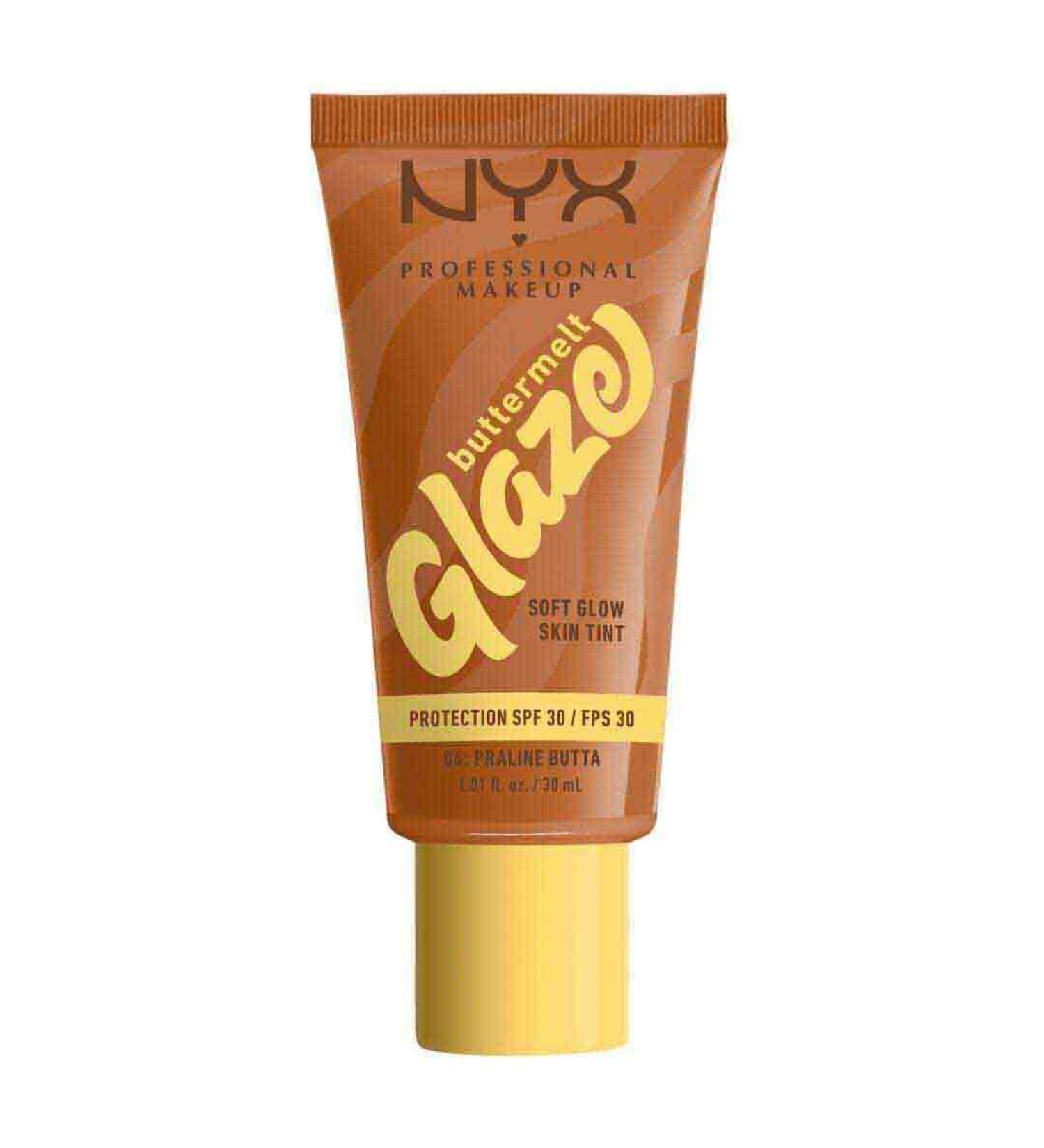  NYX PROFESSIONAL MAKEUP NYX Professional Makeup - Moisturizing Foundation SPF30 - Long-lasting for up to 12 hours - 93% Care Ingredients - Vegan Formula - Buttermelt Glaze Tint - Shade : Praline Butta - 30 ml - Buy Online on GoSupps.com