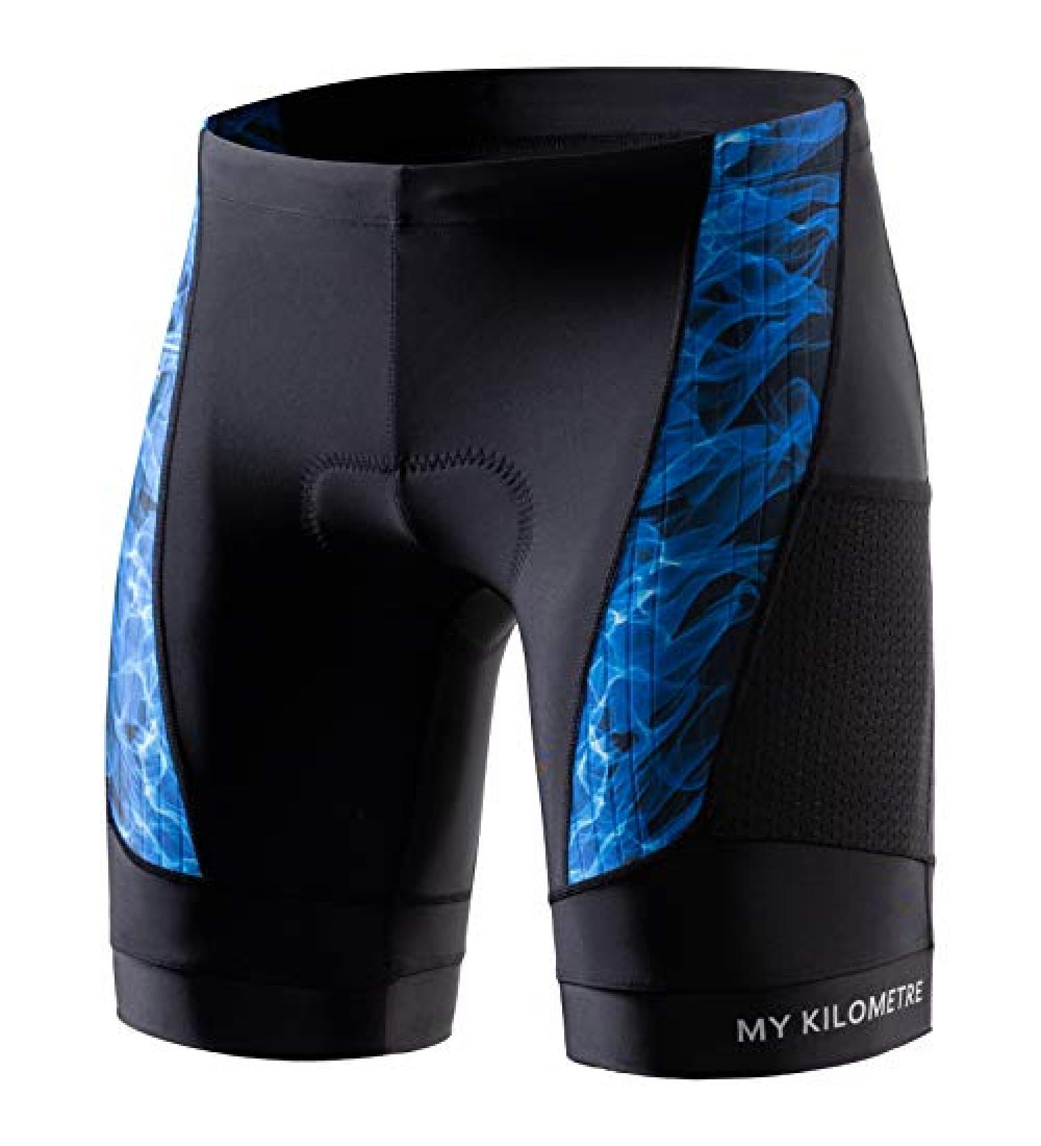 MY KILOMETRE Triathlon Shorts Mens 9 | Adjustable Drawstring, Leg Pockets, Chamois | 2022 Dark Blue - Medium - Buy Online on GoSupps.com