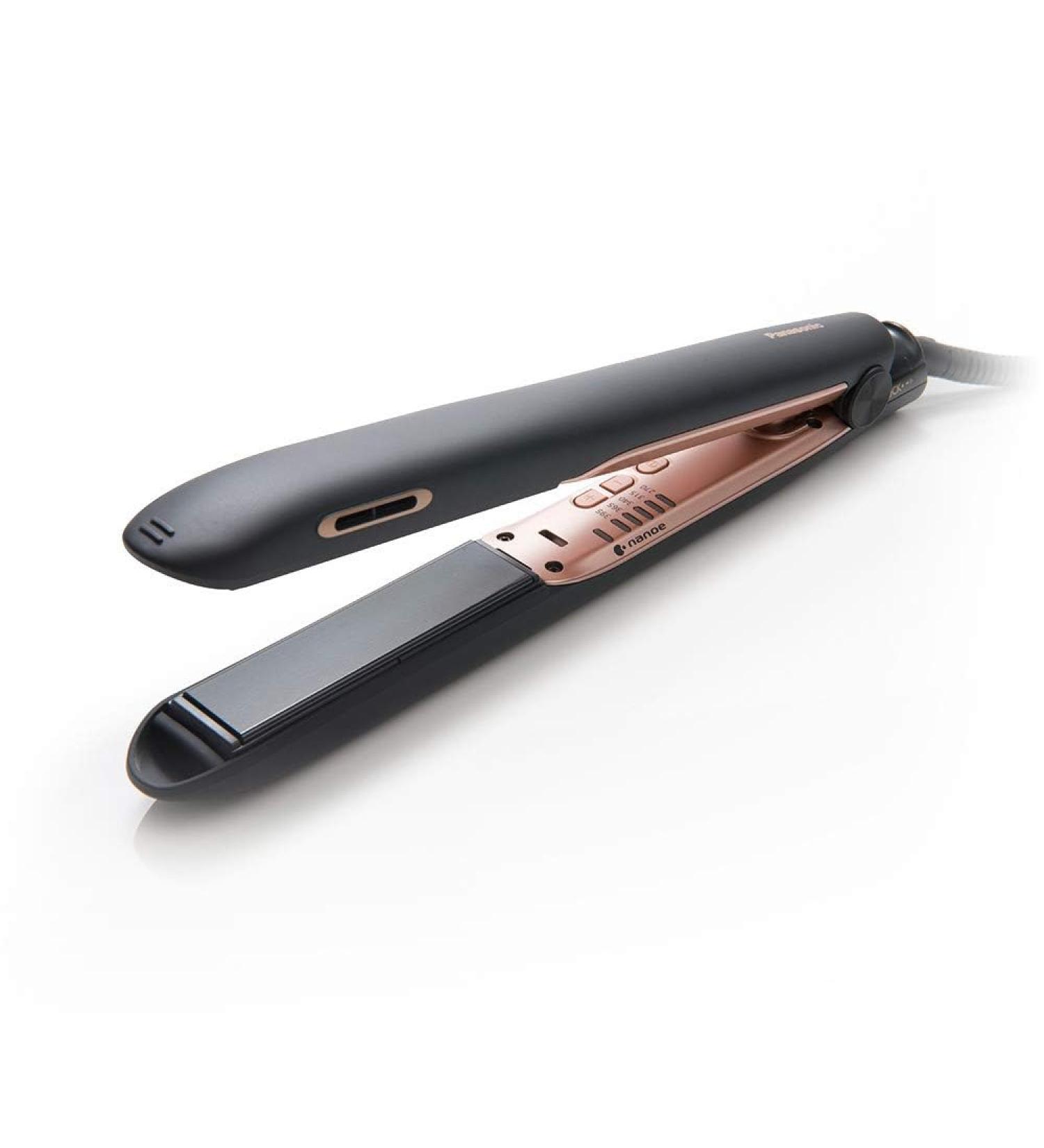 Panasonic nanoe Flat Iron - Healthy Shiny Hair Styling Iron with Ceramic Plates & Heat Technology - EH-HS99-K (Black/Rose Gold) - International Shipping Available - Buy Online on GoSupps.com