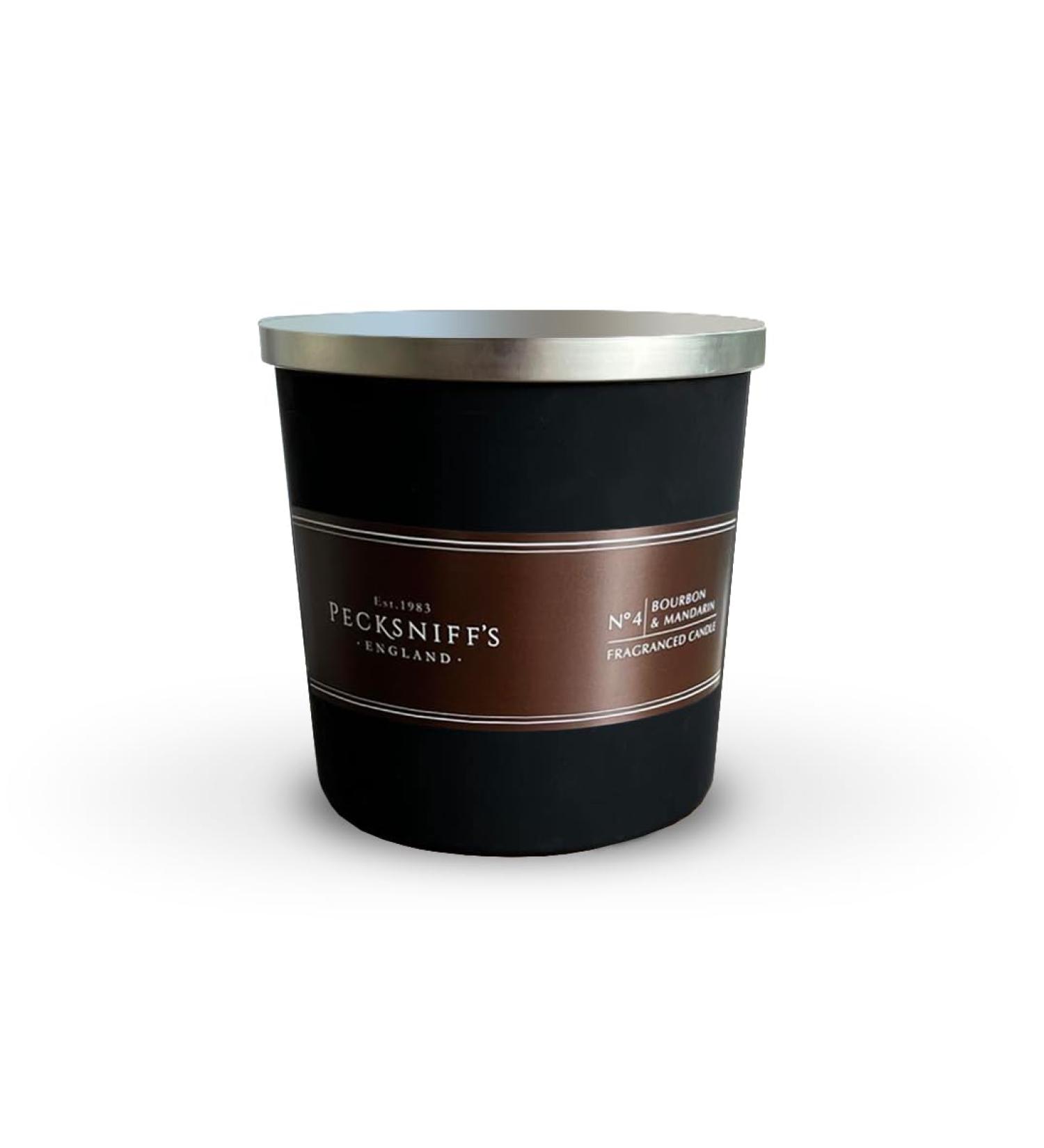 Pecksniff's Black Bourbon & Mandarin 3-Wick Scented Candle - 283g/9.9oz | Long-Lasting Aromatherapy for Relaxation | International Shipping Available - Buy Online on GoSupps.com