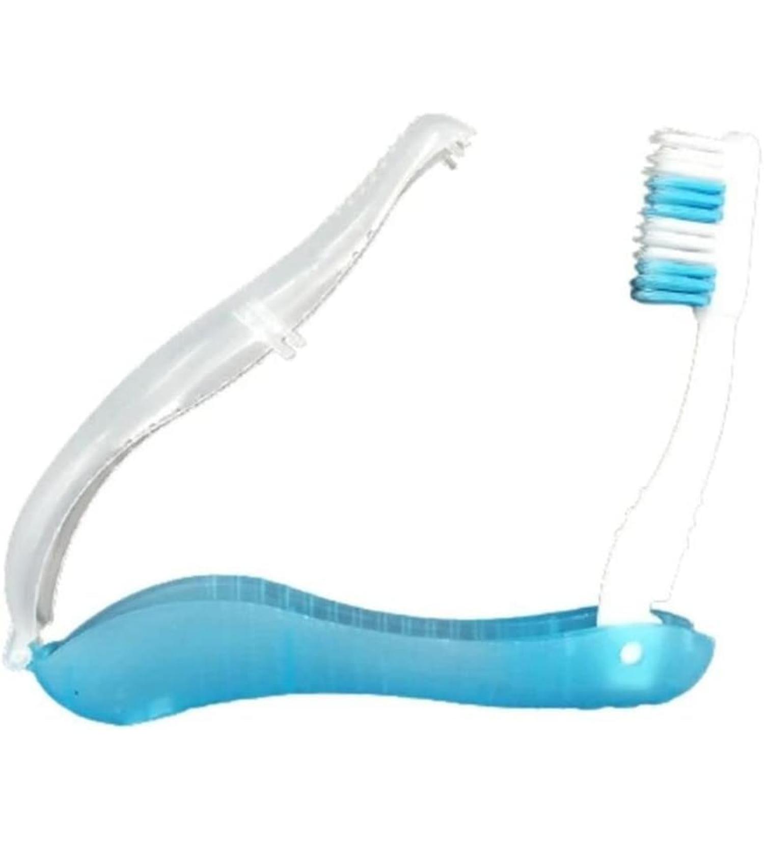 1Pc Blue Folding Travel Toothbrush - Portable Soft Toothbrush for Adults | Ideal for Travel Camping School and Business Trips | Manual Oral Care - Buy Online on GoSupps.com