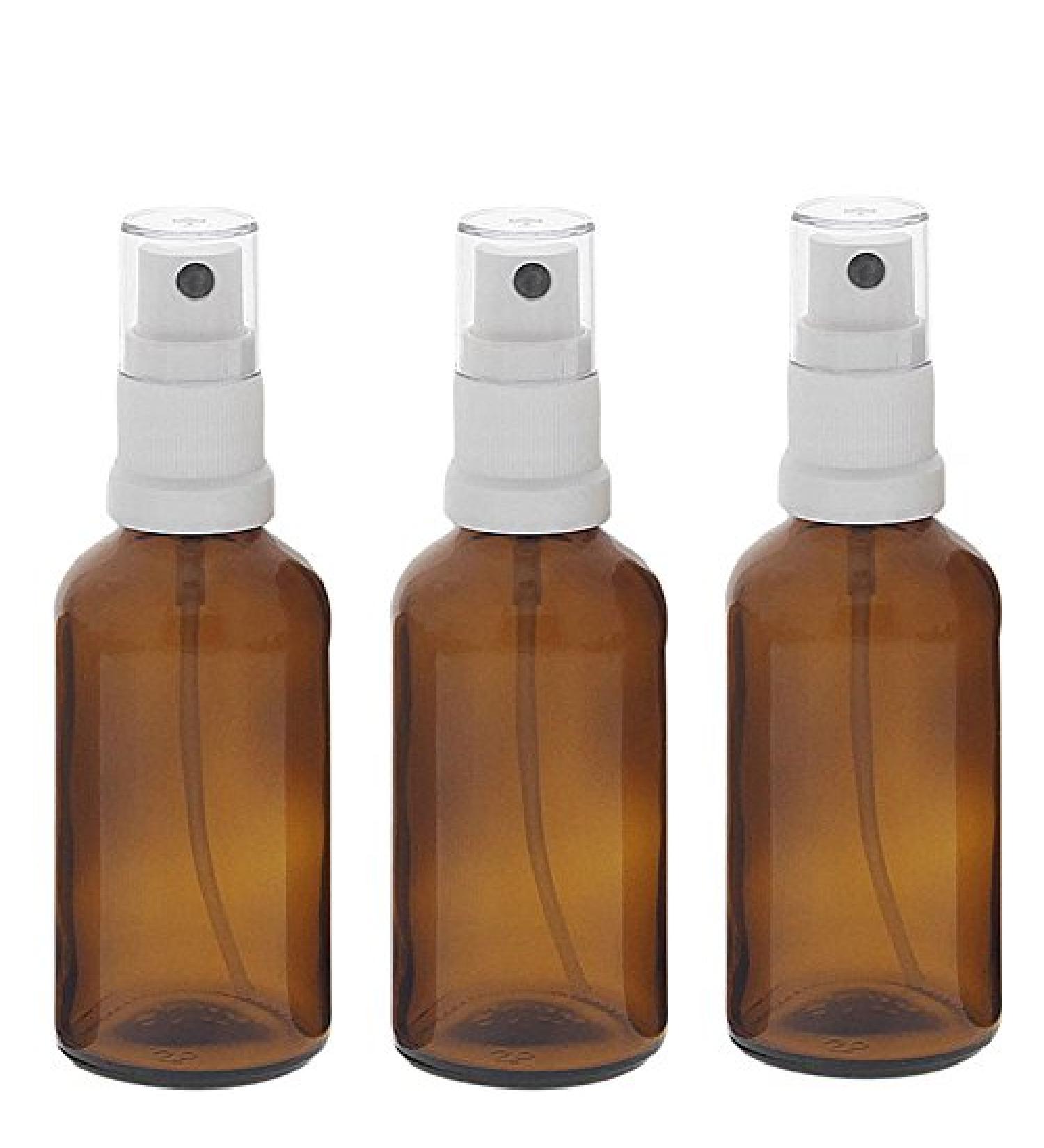 Brown glass spray bottle atomizer bottle with pump atomizer. Kosmetex perfume bottle 3 x 50 ml