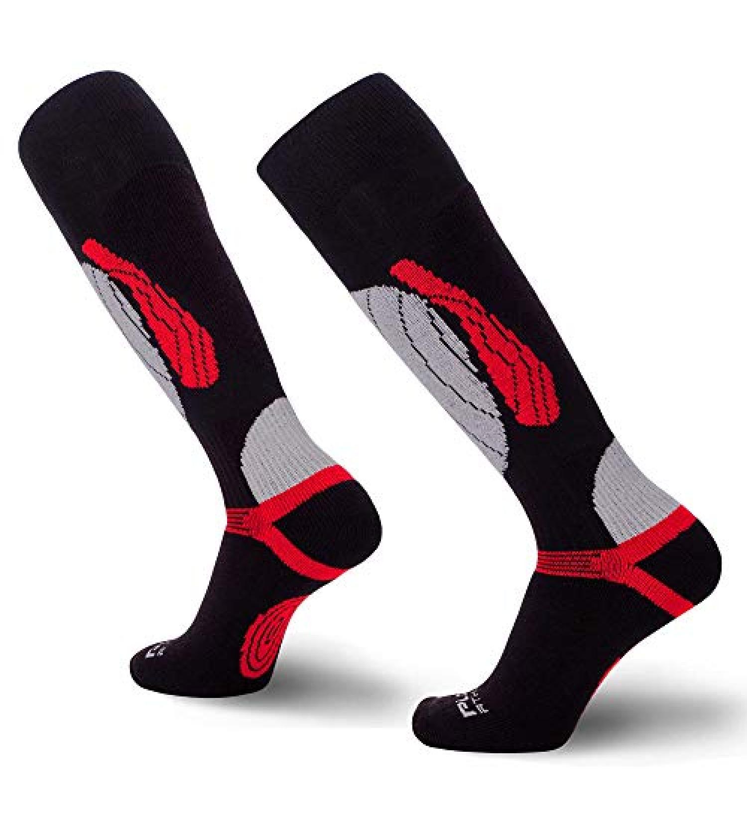Pure Athlete Elite Wool Race Ski Socks - Black/Red (Small-Medium) - 1 Pair - Buy Online on GoSupps.com