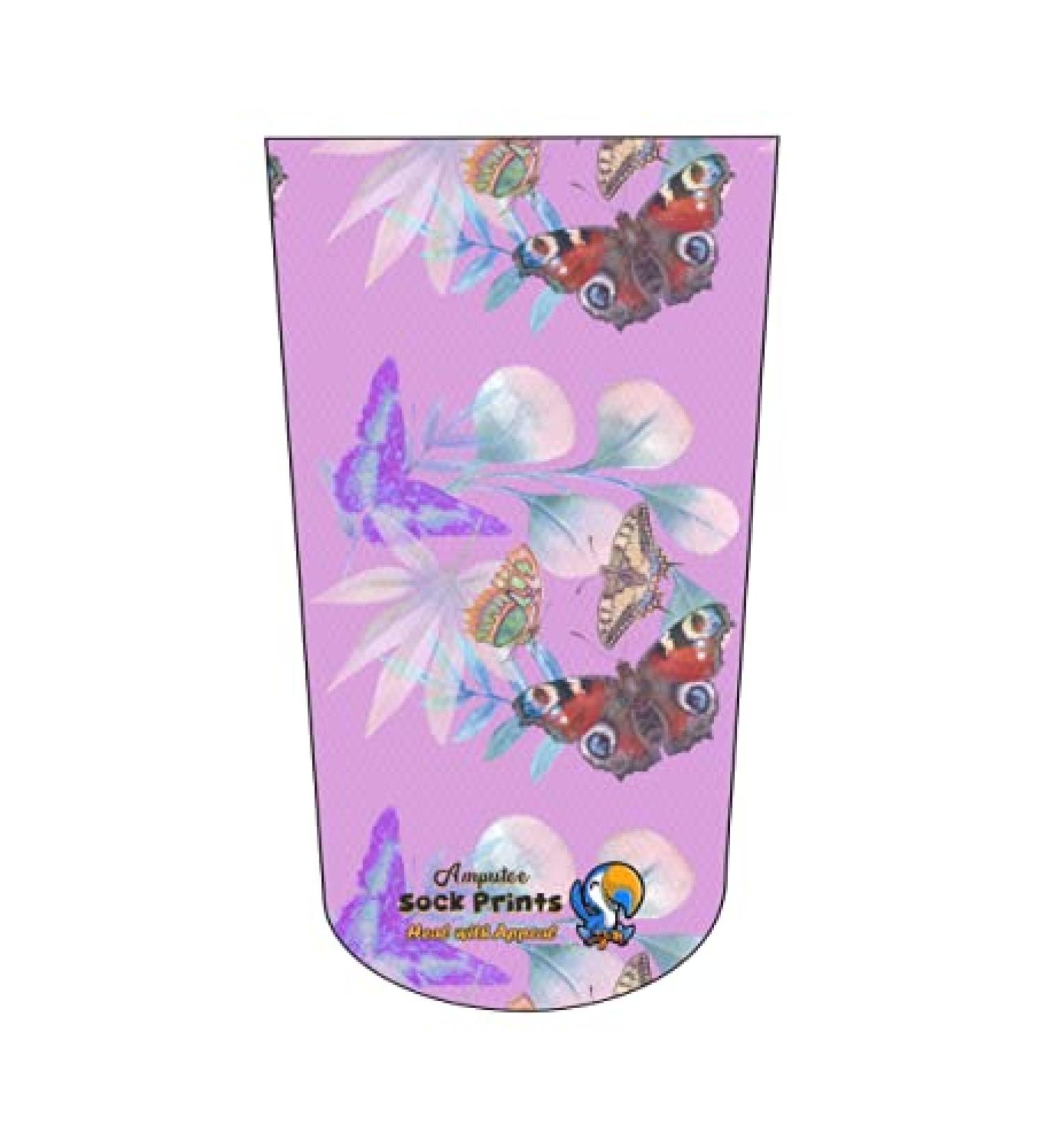 Heal with Appeal Pink Butterflies n Flowers Amputee Stump Sock V1 - 3Ply - Buy Online on GoSupps.com
